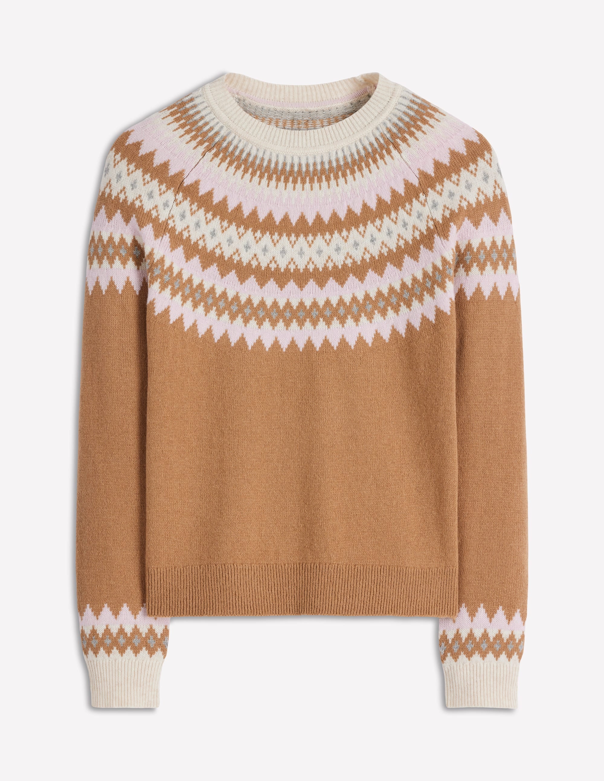 Edie Fair Isle Jumper-Camel Melange Fair Isle - Image 7