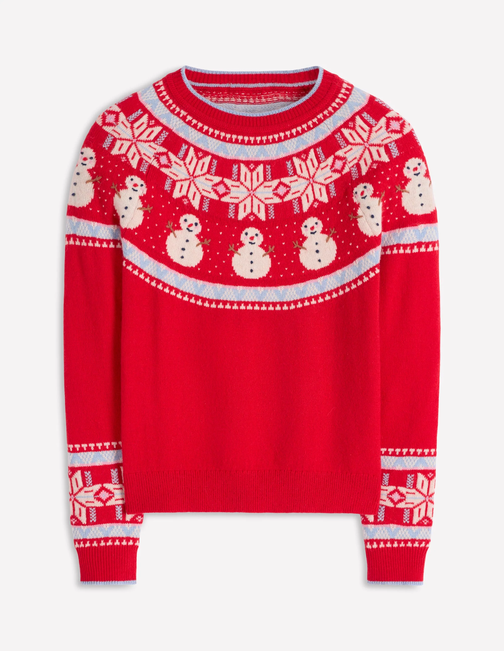 Edie Fair Isle Jumper-Red, Snowman - Image 7