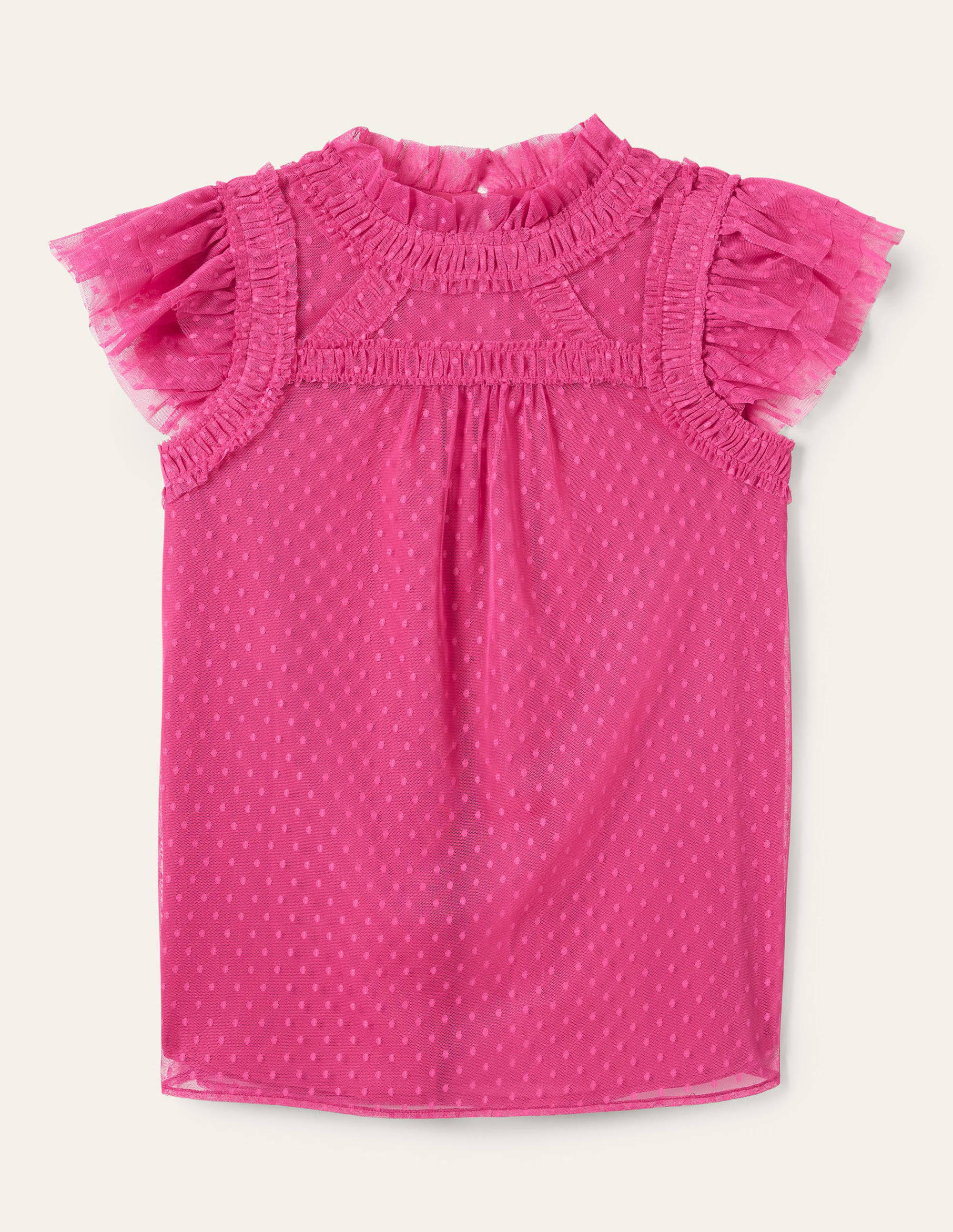 Edie Sleeveless Tulle Top-Party Pink - Image 5