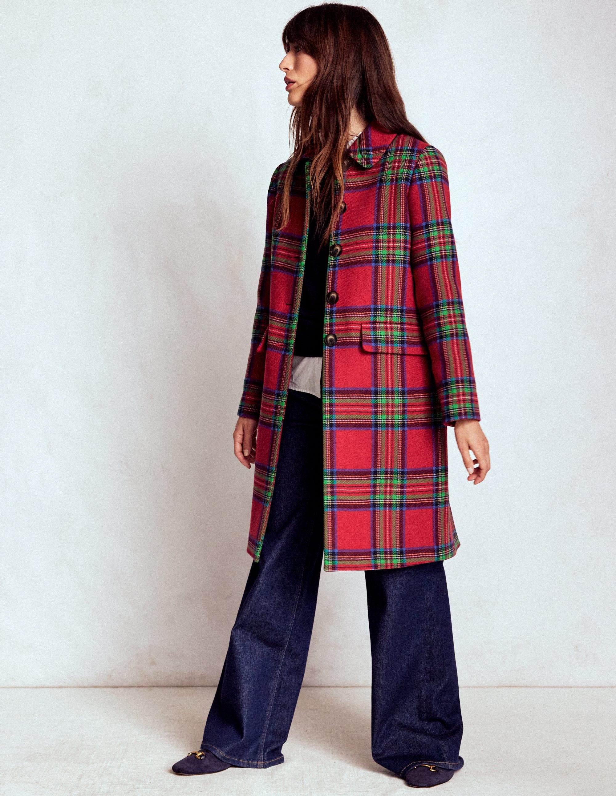 Edinburgh Swing Coat-Red, Blue and Green Check - Image 4