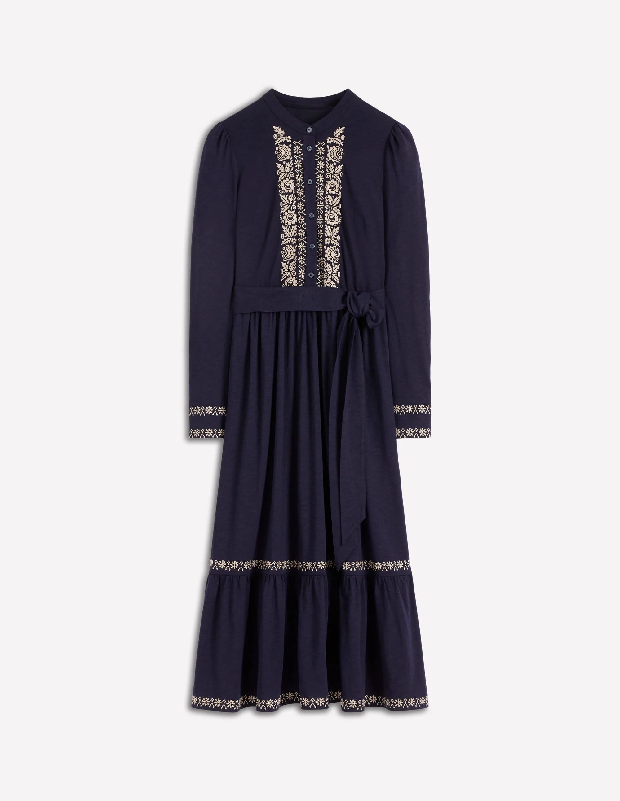 Edwina Jersey Shirt Dress-Navy - Image 7