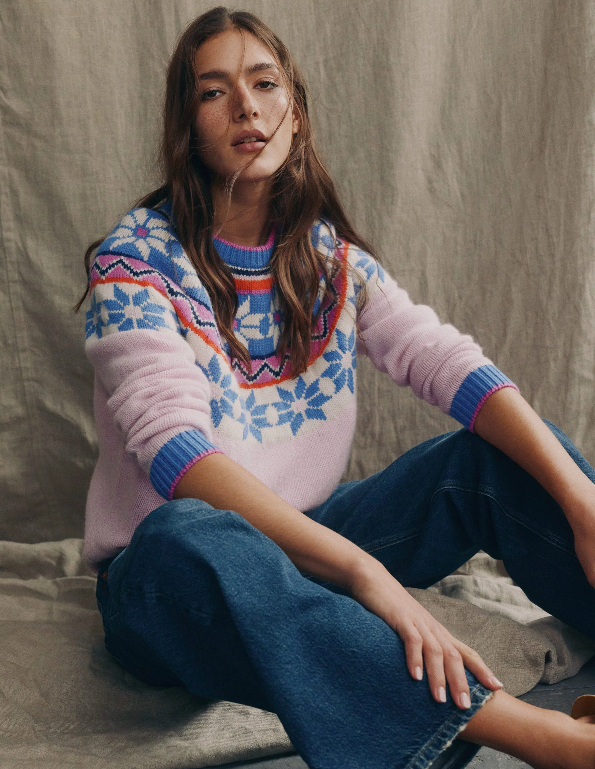 Eleanor Fair Isle Jumper-Meadowsweet Pink - Image 7