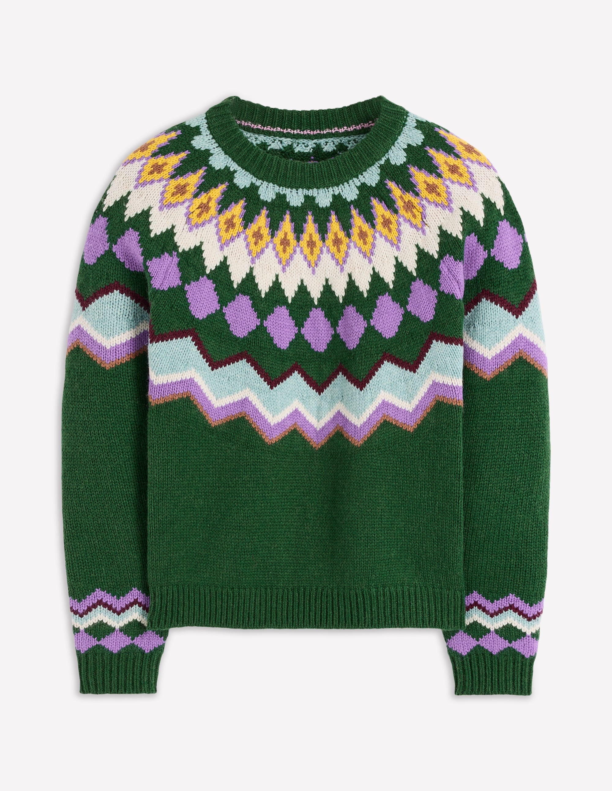 Eleanor Fair Isle Jumper-Promenade Green Melange - Image 7