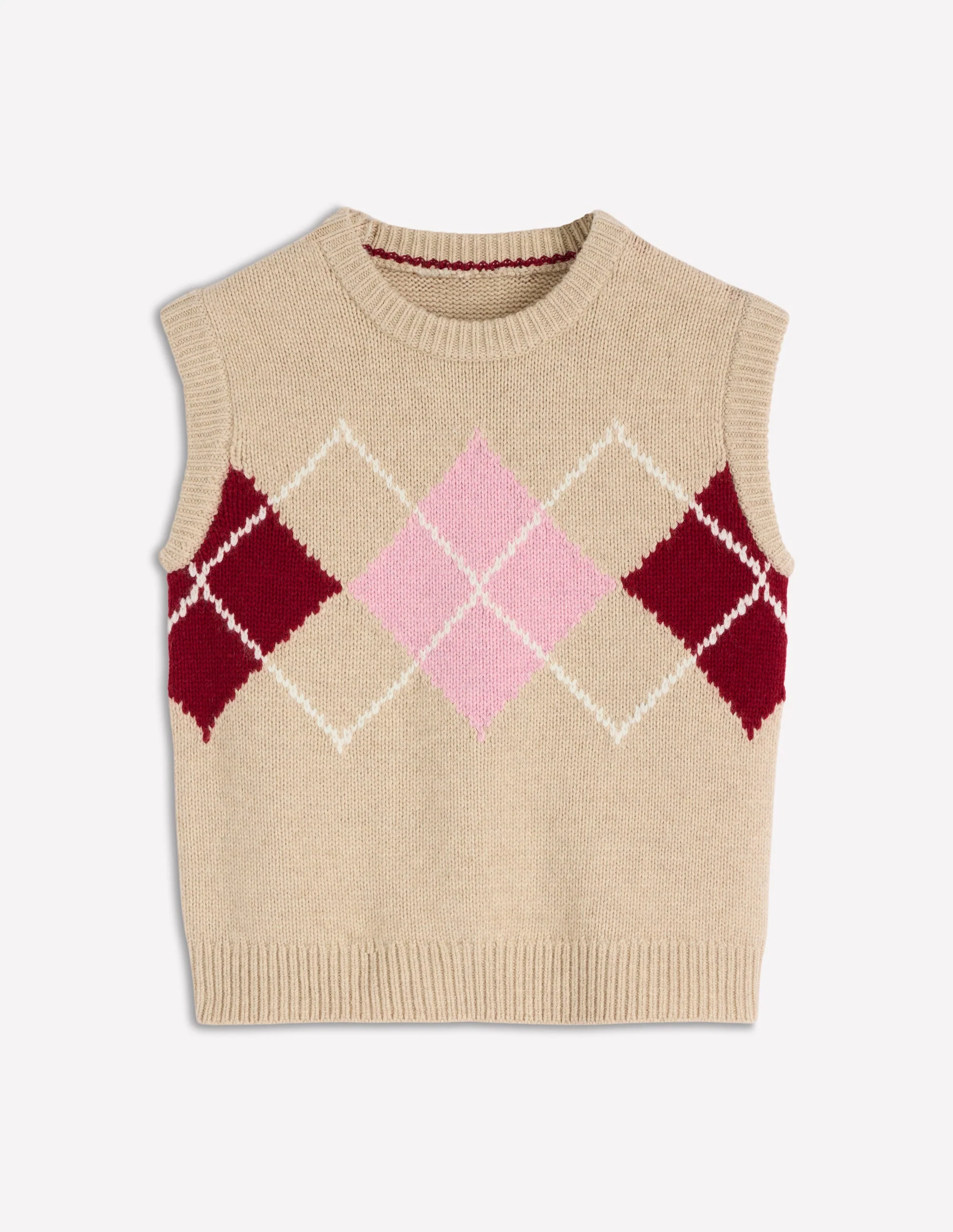 Eleanor Fair Isle Tank-Chinchilla Melange Argyle - Image 7
