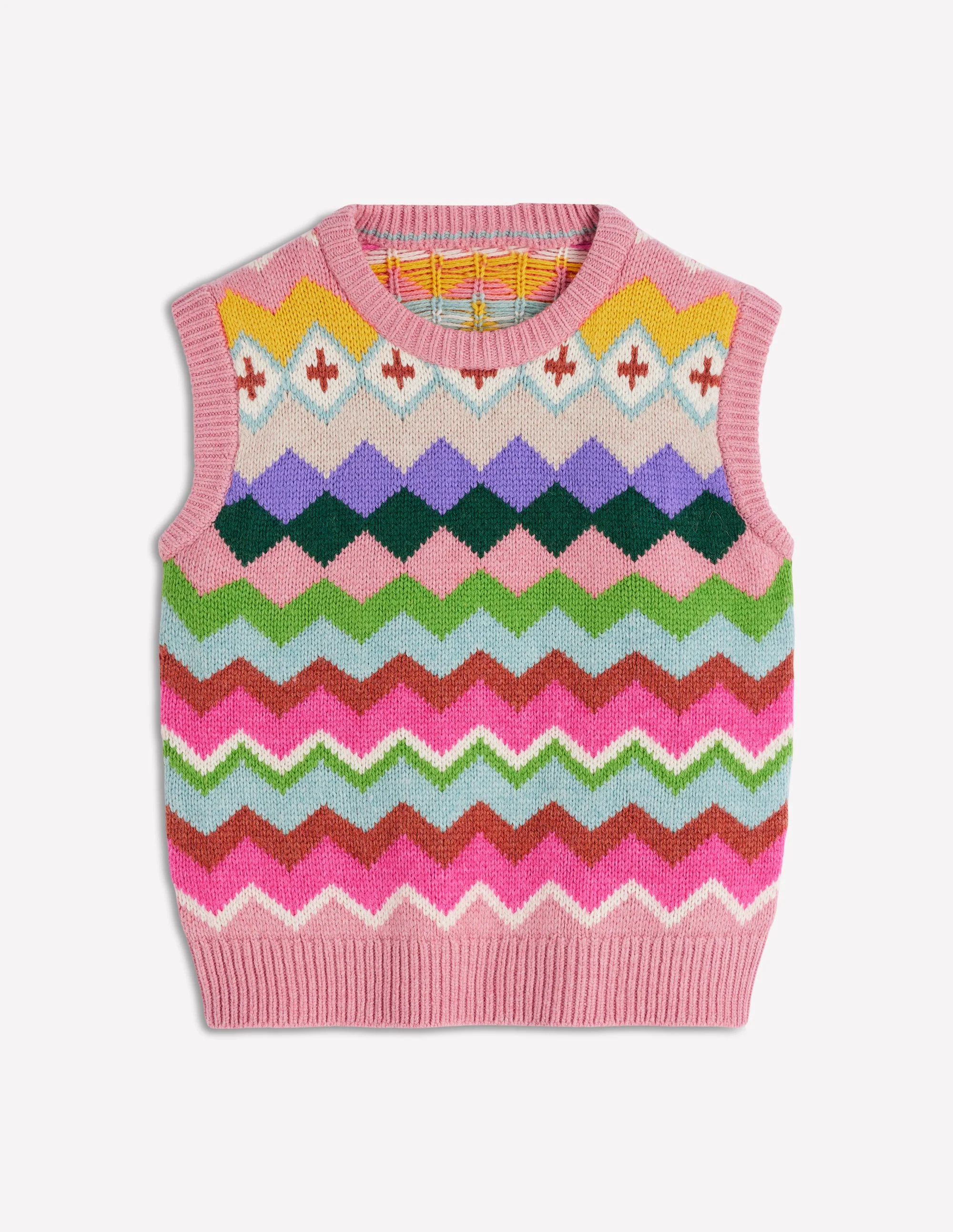 Eleanor Fair Isle Tank-Pink Heritage Fair Isle - Image 8