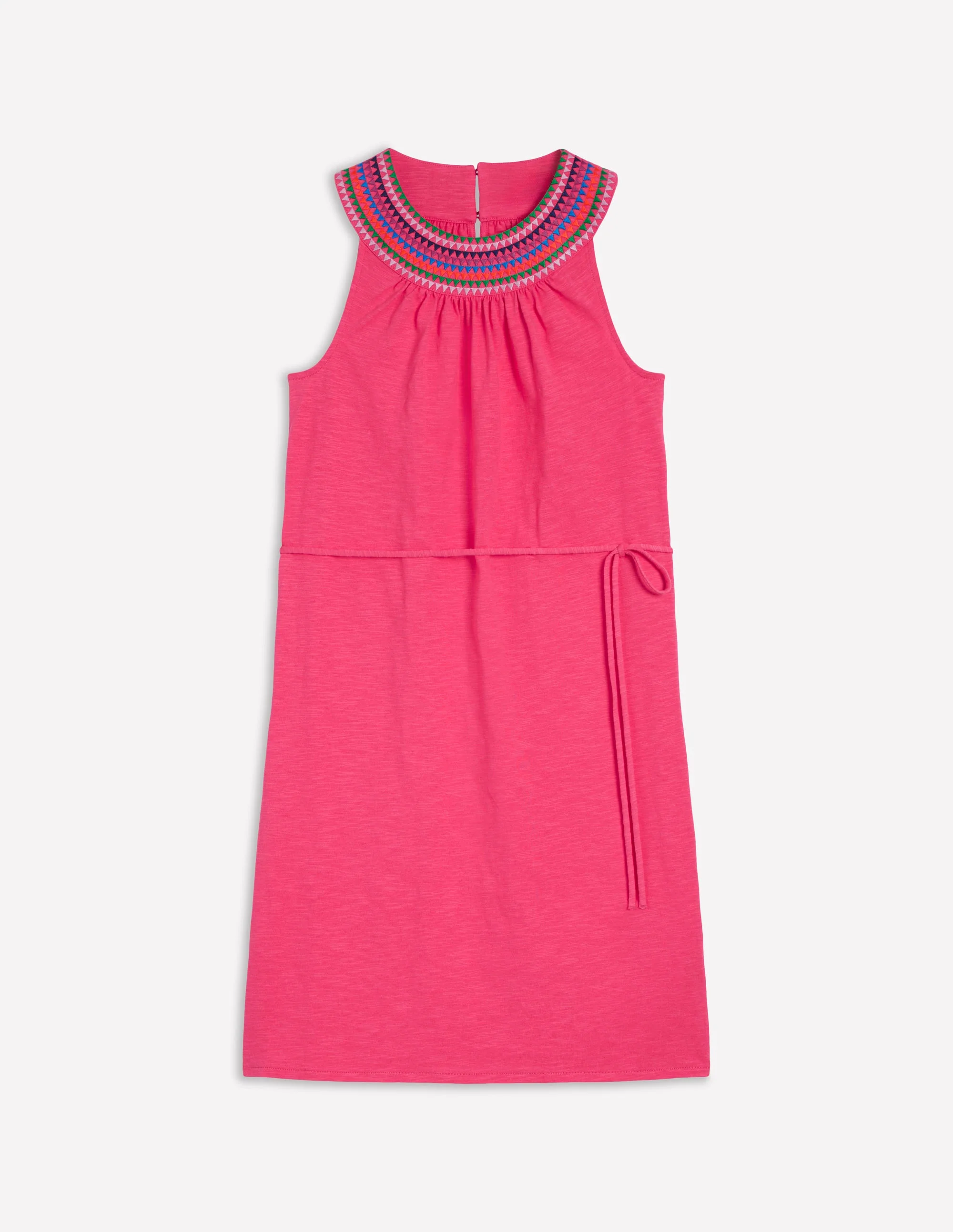 Eleni Embroidered Short Dress-Camelia Pink - Image 5