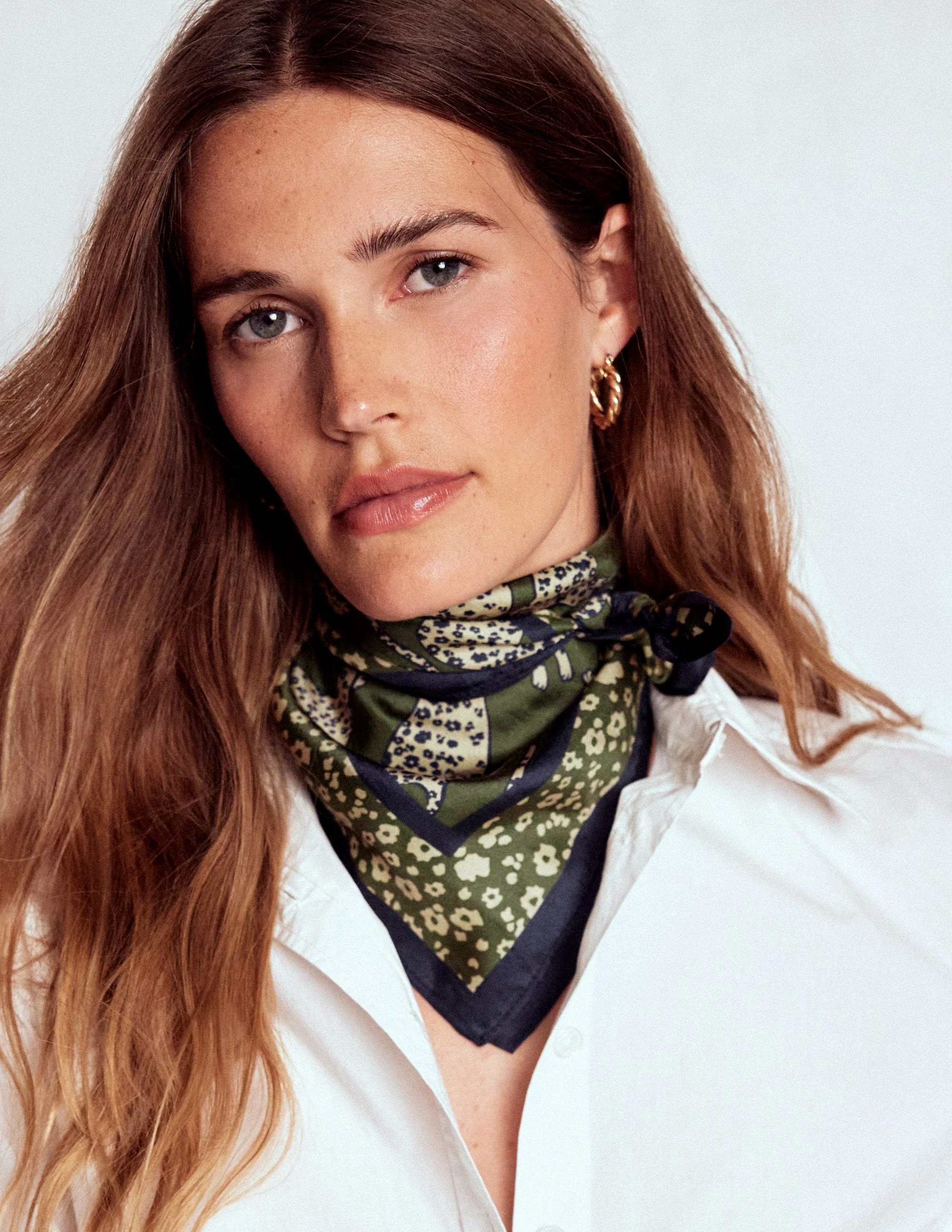 Elisabeth Silk Square Scarf-Leaping Leopard - Image 2