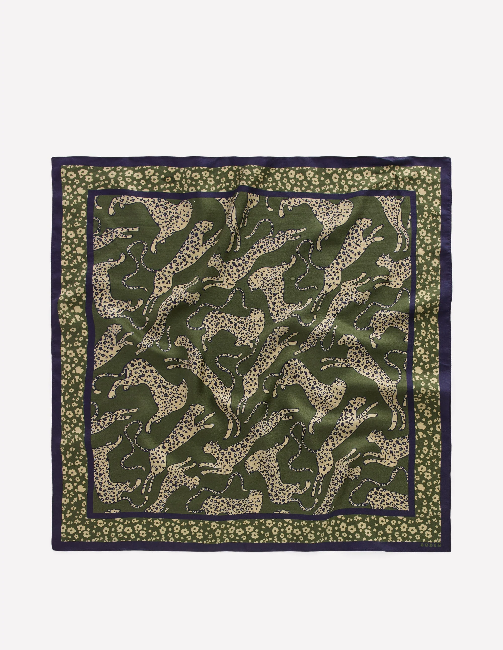 Elisabeth Silk Square Scarf-Leaping Leopard - Image 4