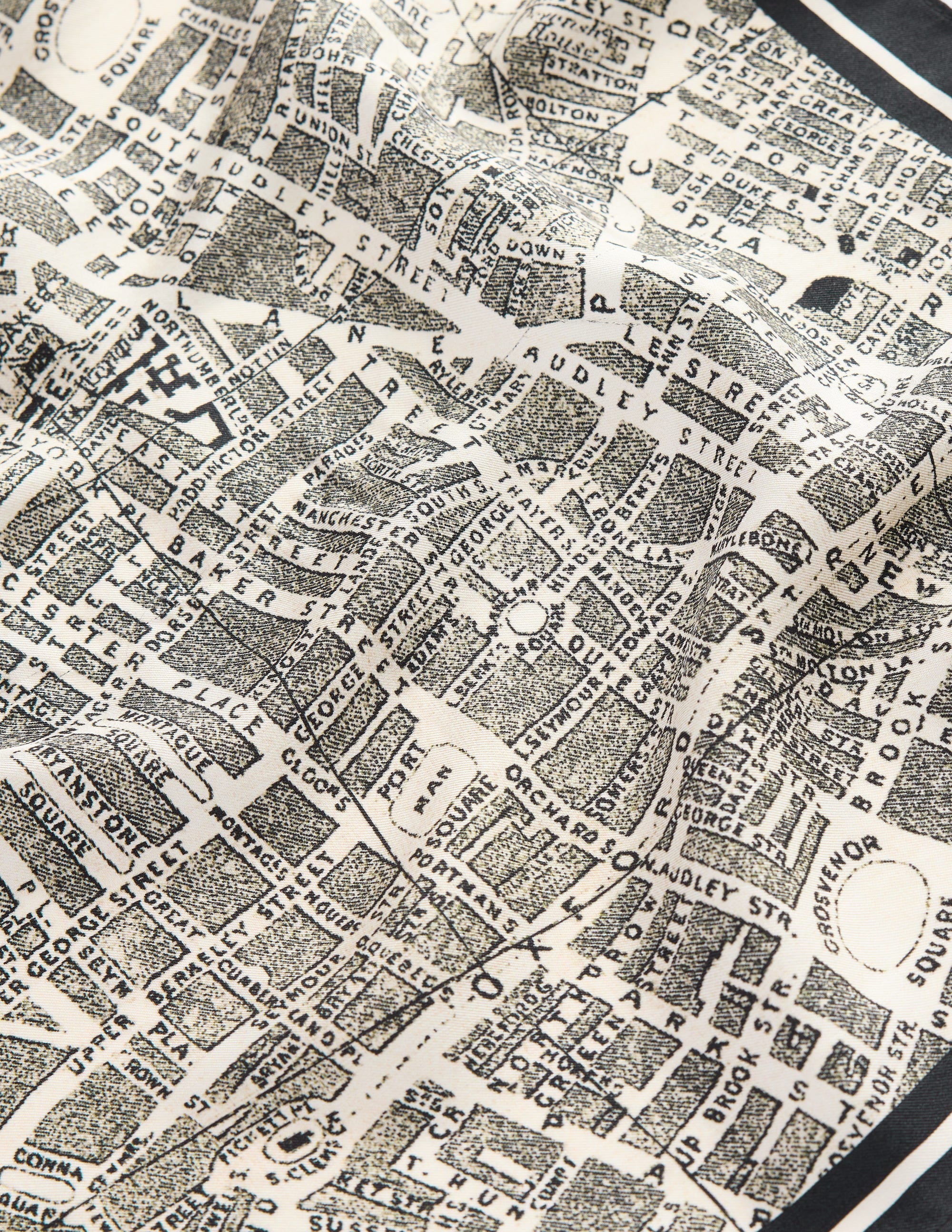 Elisabeth Silk Square Scarf-Map Of London - Image 3