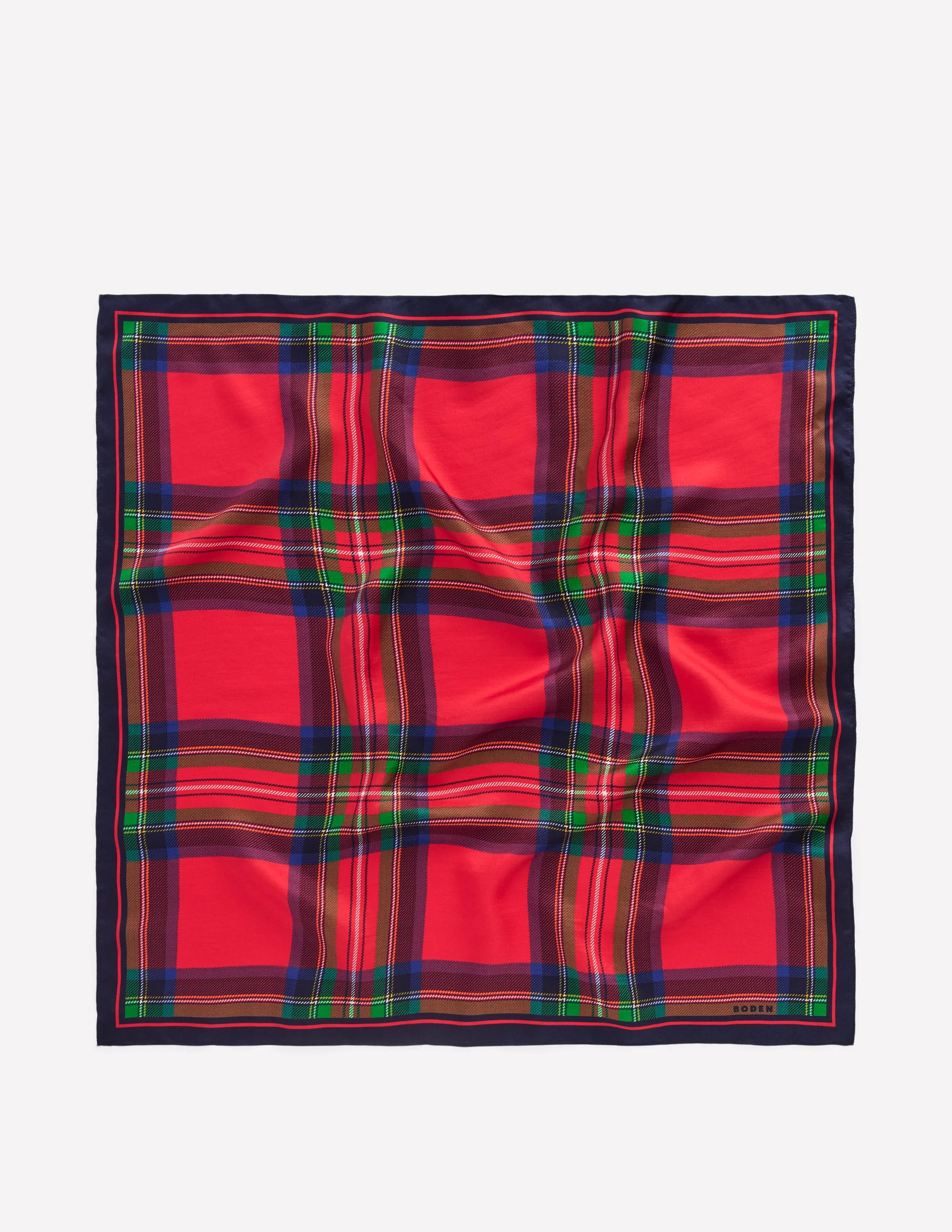 Elisabeth Silk Square Scarf-Tartan - Image 5