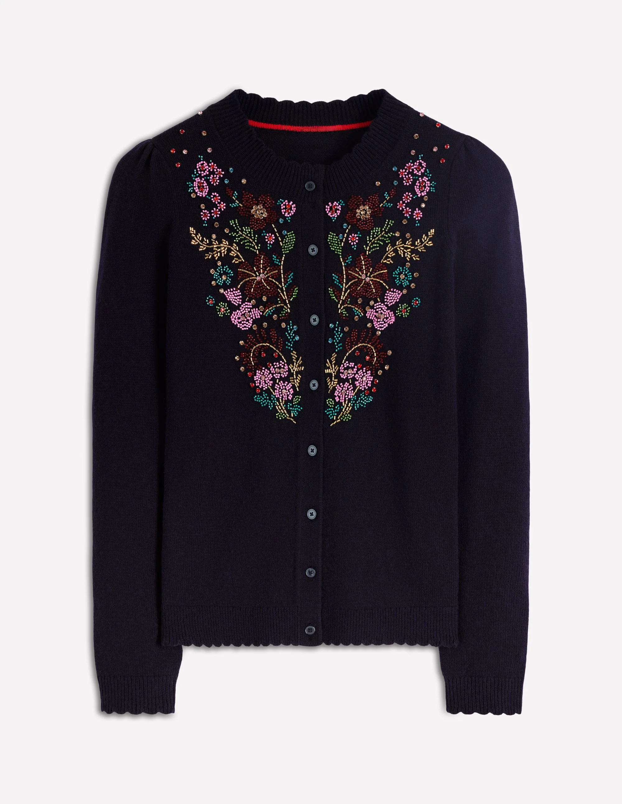 Elizabeth Embellished Cardigan-Navy, Floral Embellishment - Image 7