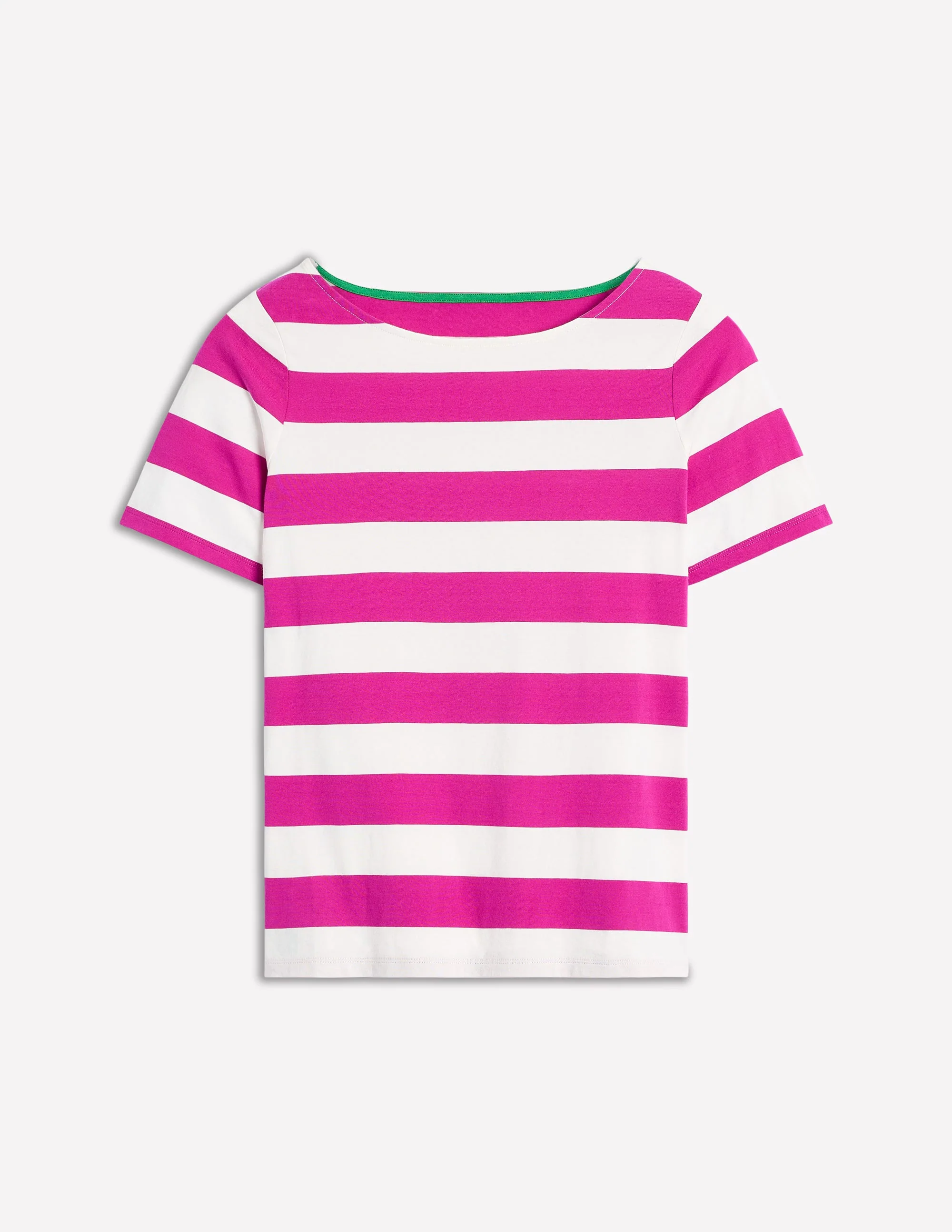 Ella Short Sleeve Breton-Ivory, Festival Fuchsia - Image 6