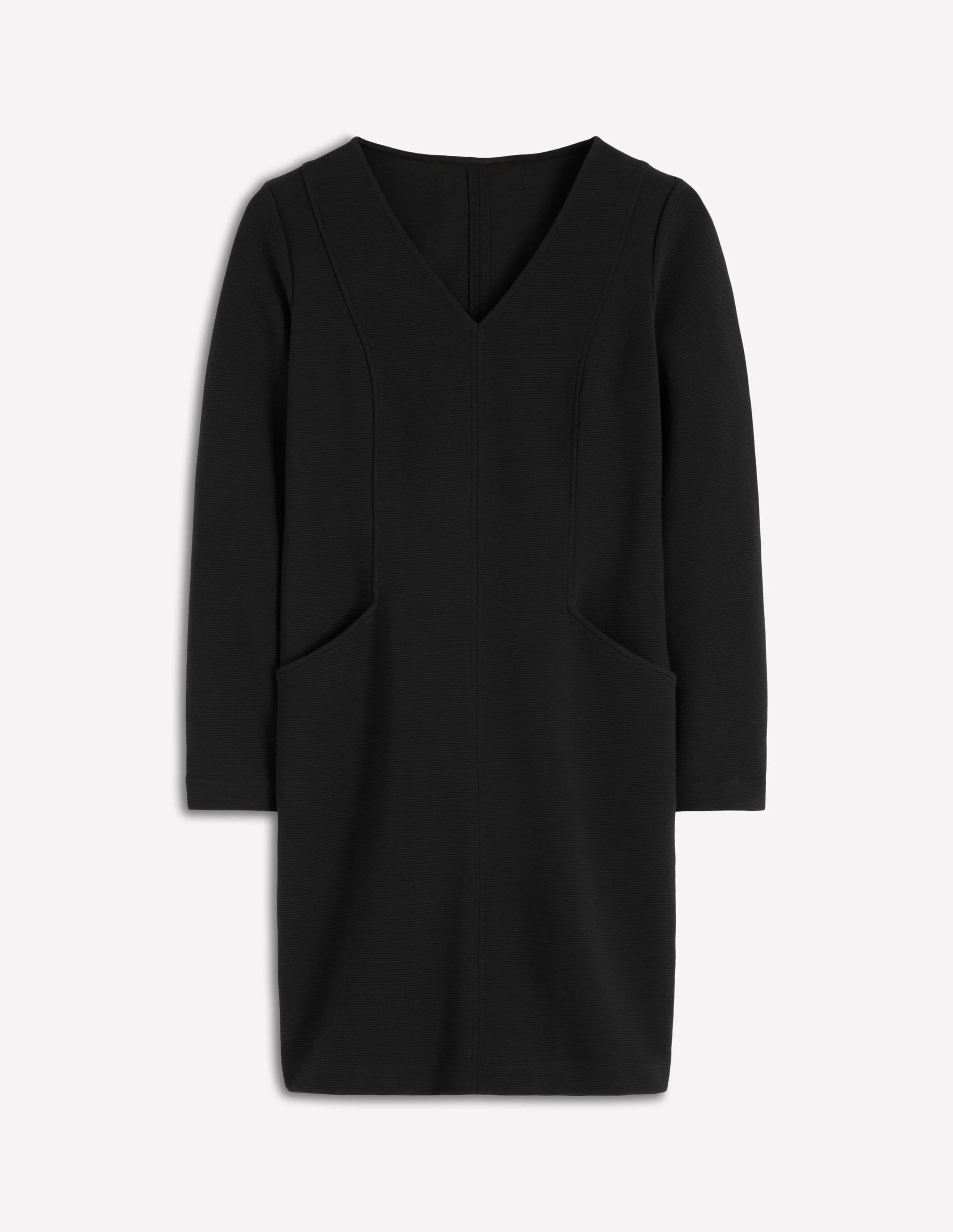 Ellen V-neck Ottoman Dress-Black - Image 5