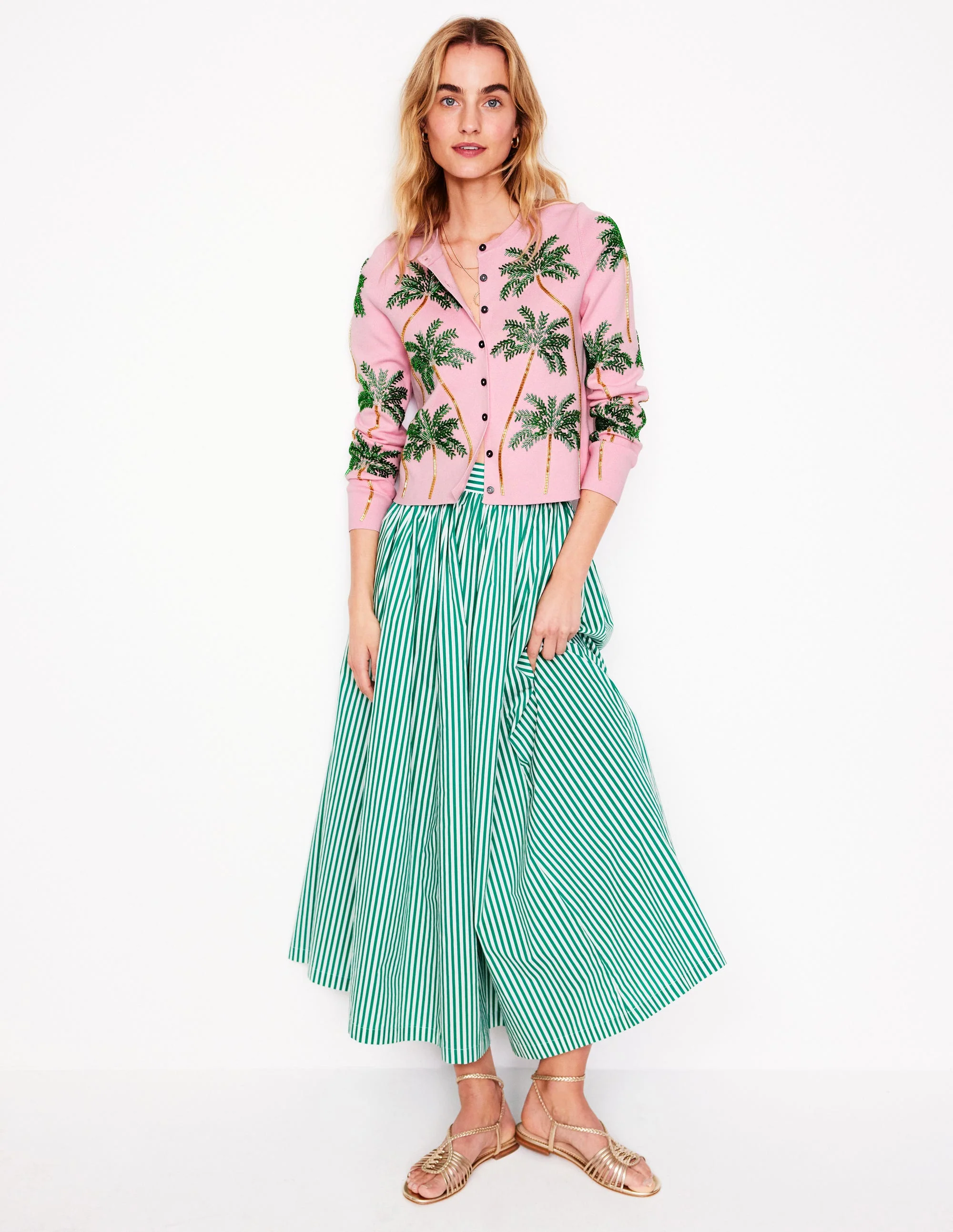 Embellished Cardigan-Soft Pink - Image 4
