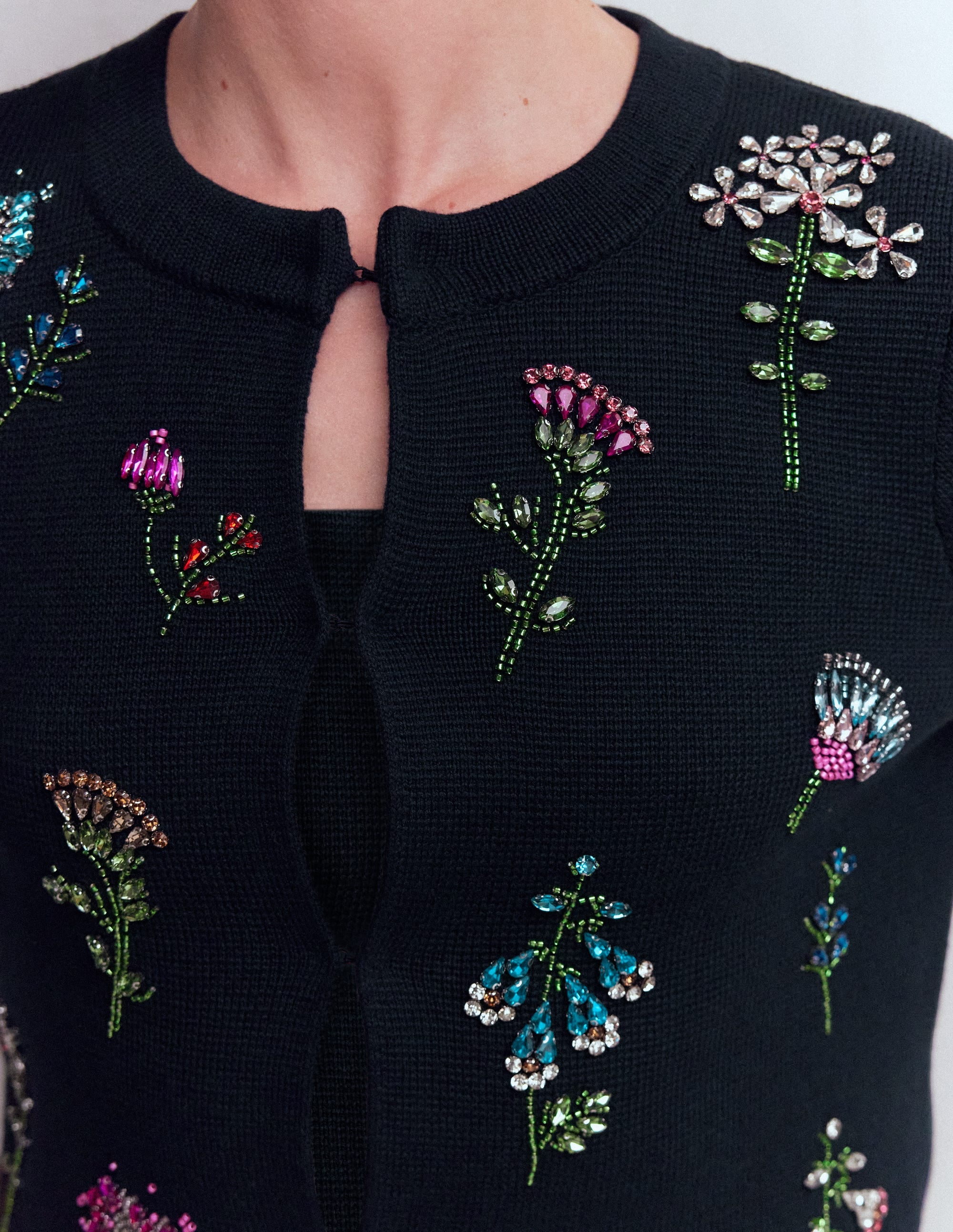 Embellished Knit Cardigan-Navy - Image 2