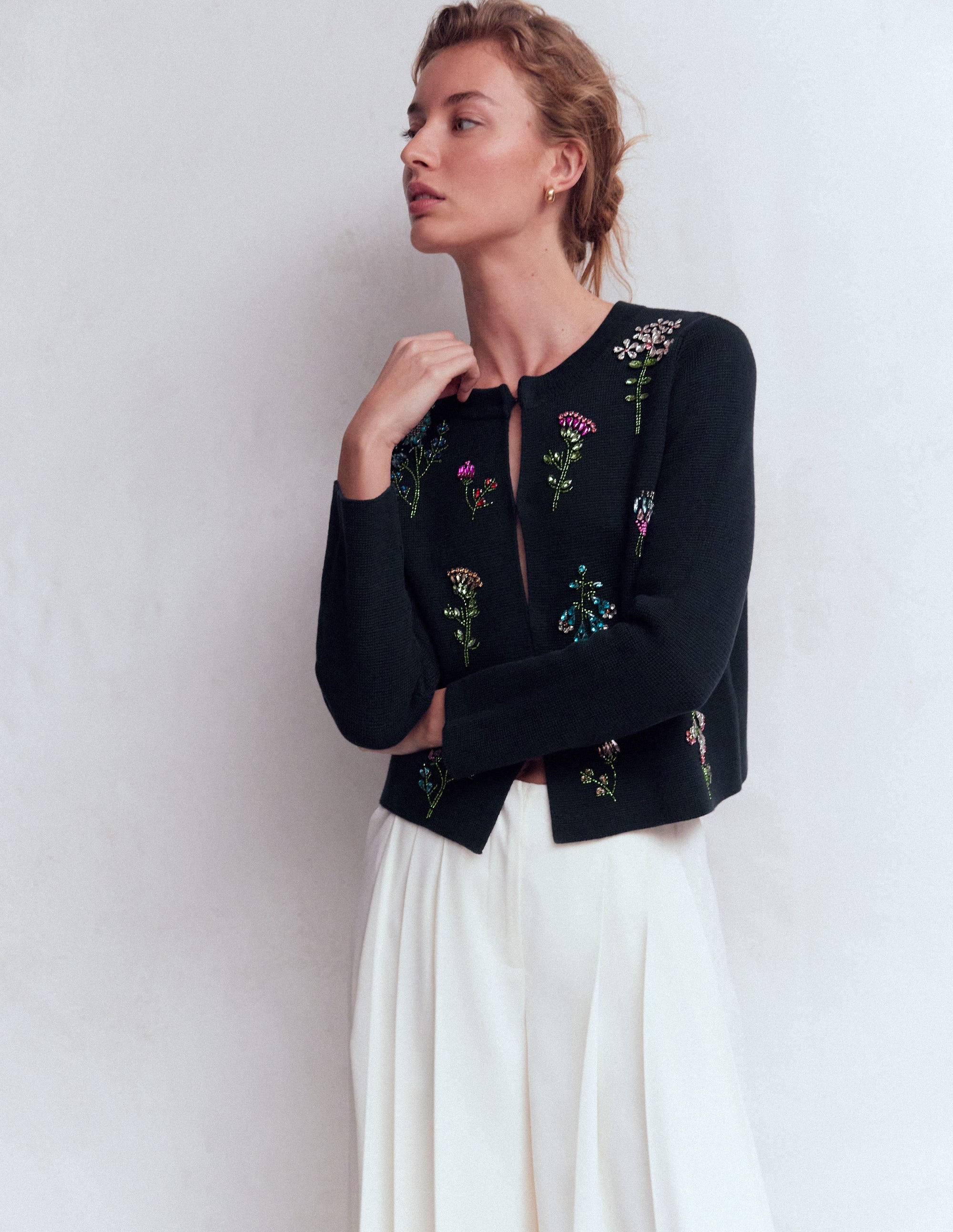 Embellished Knit Cardigan-Navy - Image 5