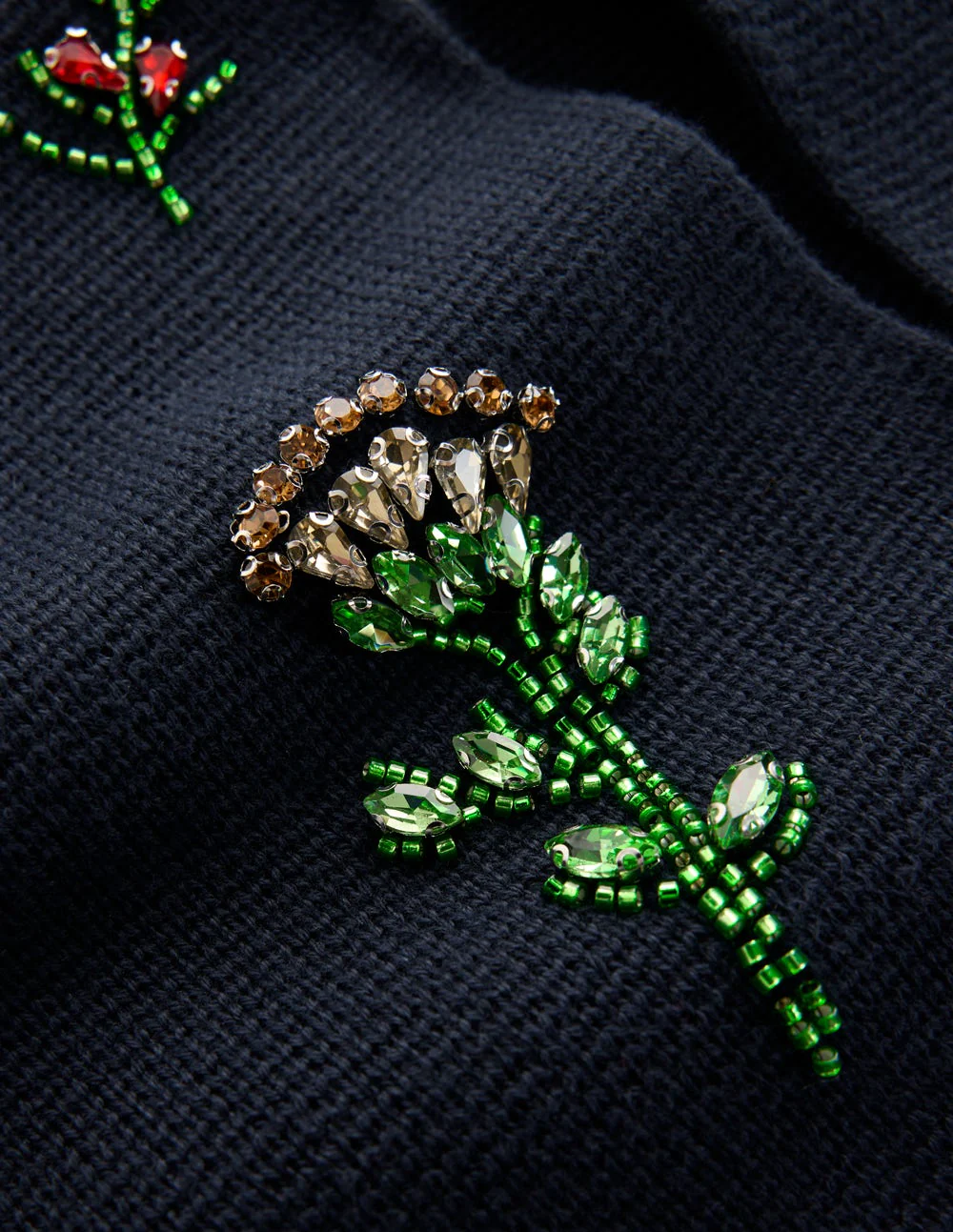 Embellished Knit Cardigan-Navy - Image 9