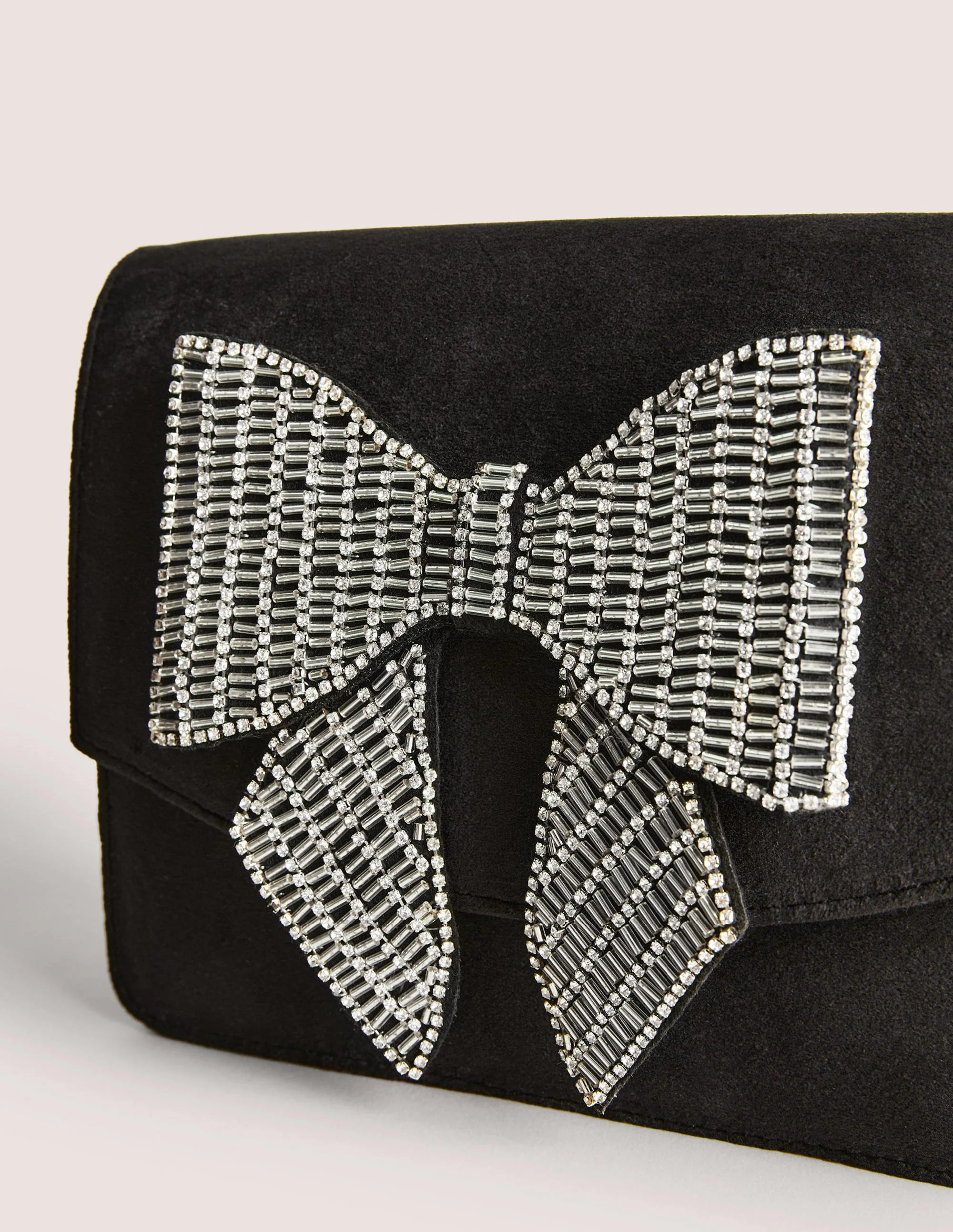 Embellished Velvet Bag-Black Bow - Image 4