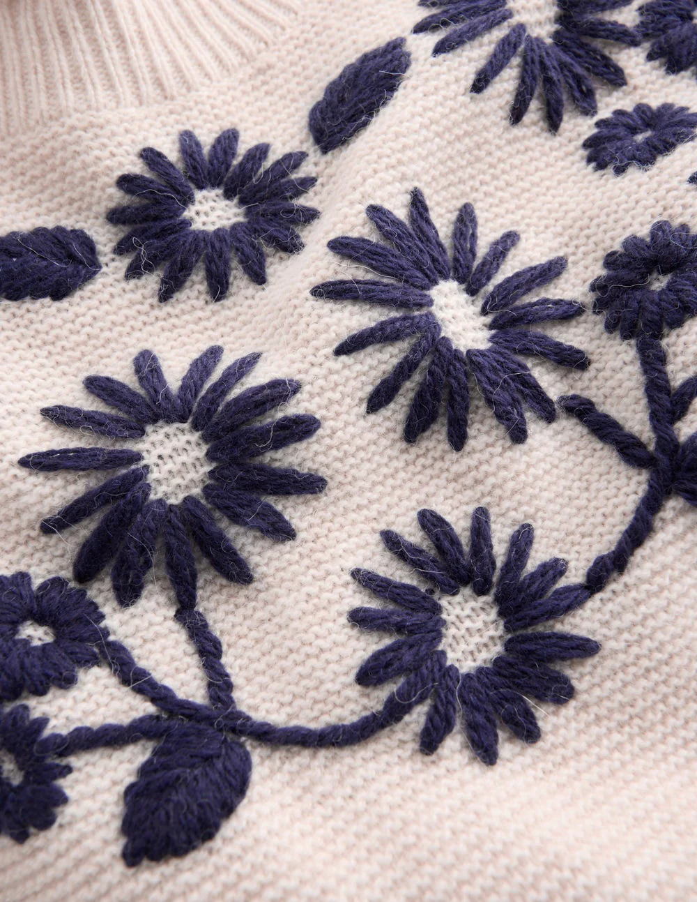 Embroidered Frill Jumper-Warm Ivory - Image 7