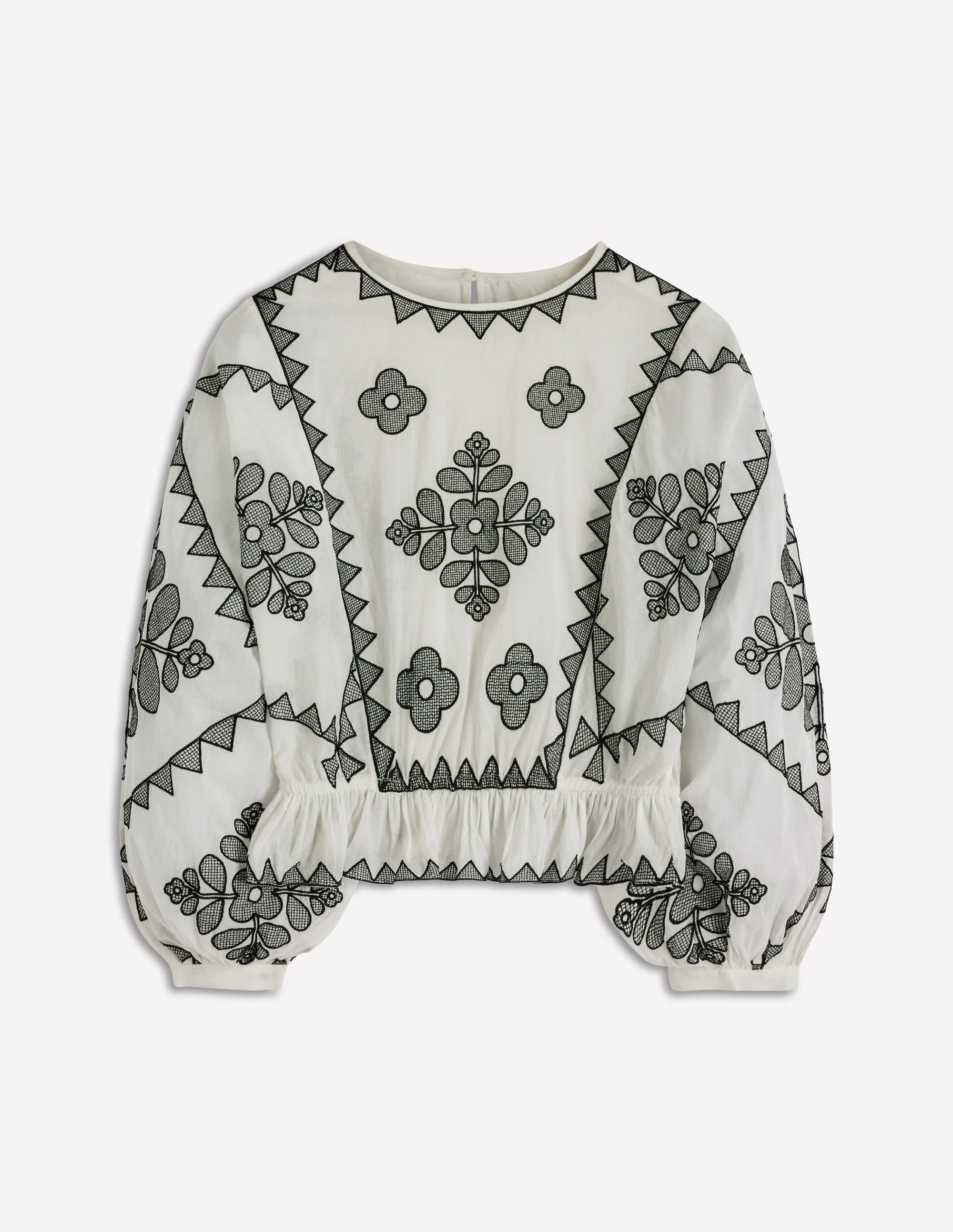 Embroidered Holiday Top-Ivory - Image 6