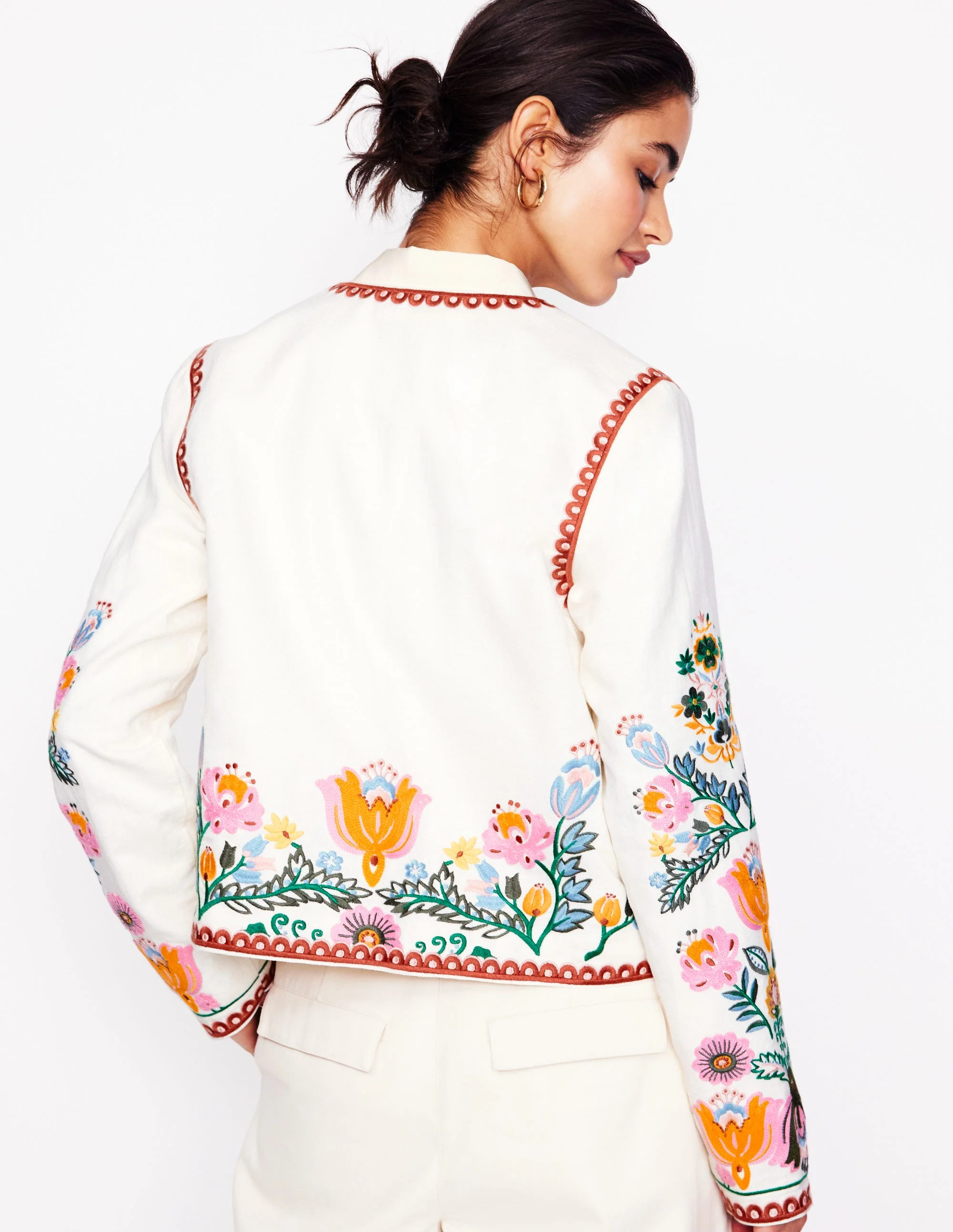 Embroidered Item Jacket-Ivory, Tulip Fusion - Image 4