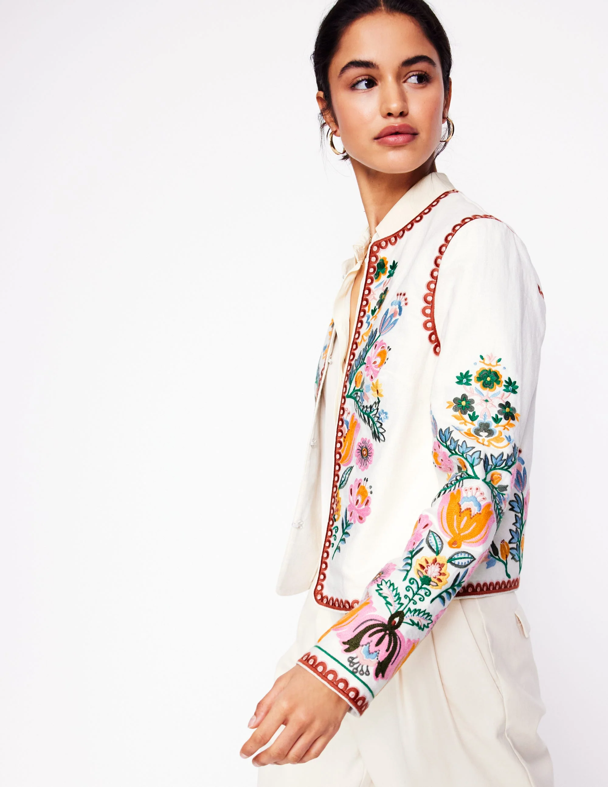 Embroidered Item Jacket-Ivory, Tulip Fusion - Image 7