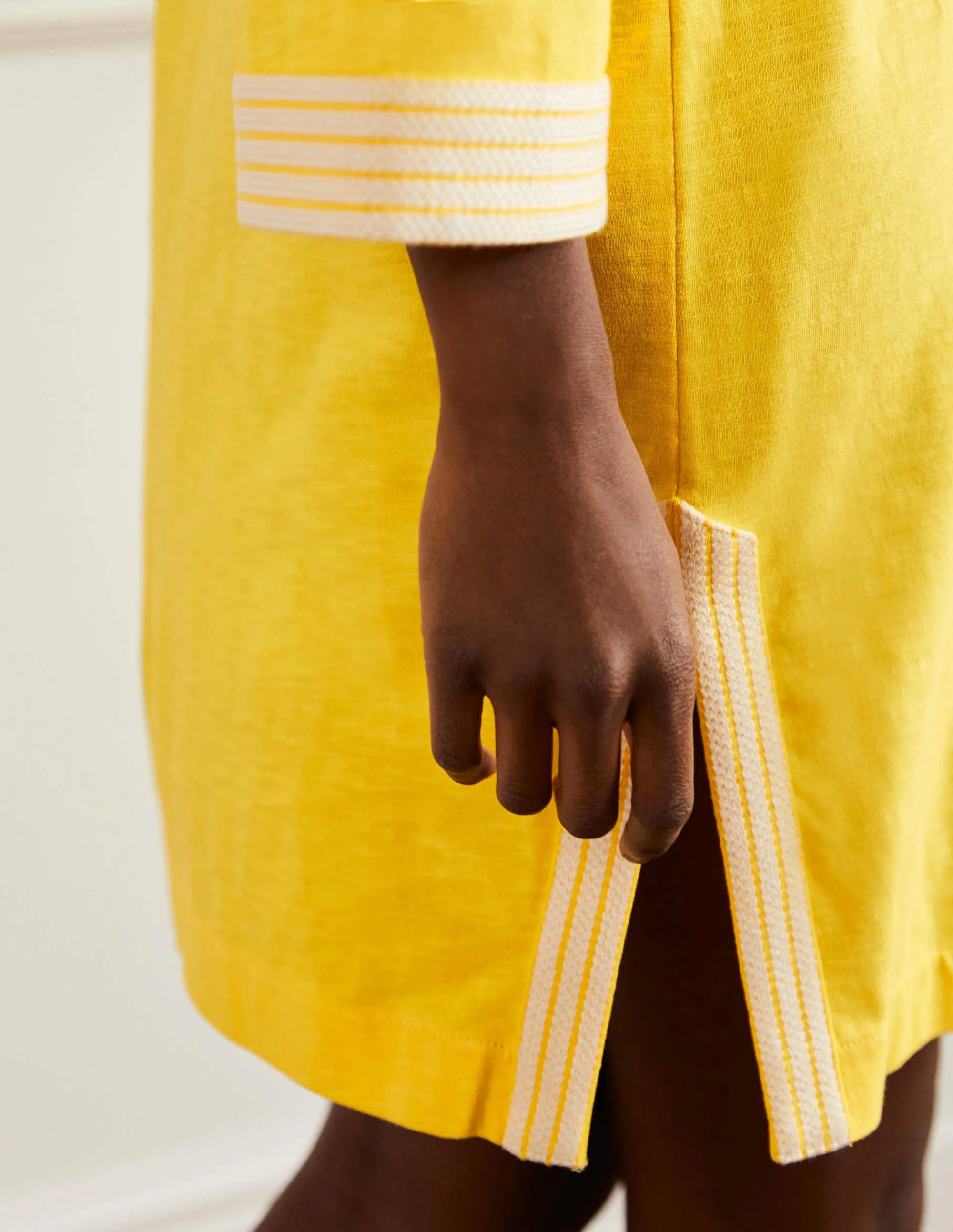 Embroidered Jersey Tunic-Lemon Zest - Image 2