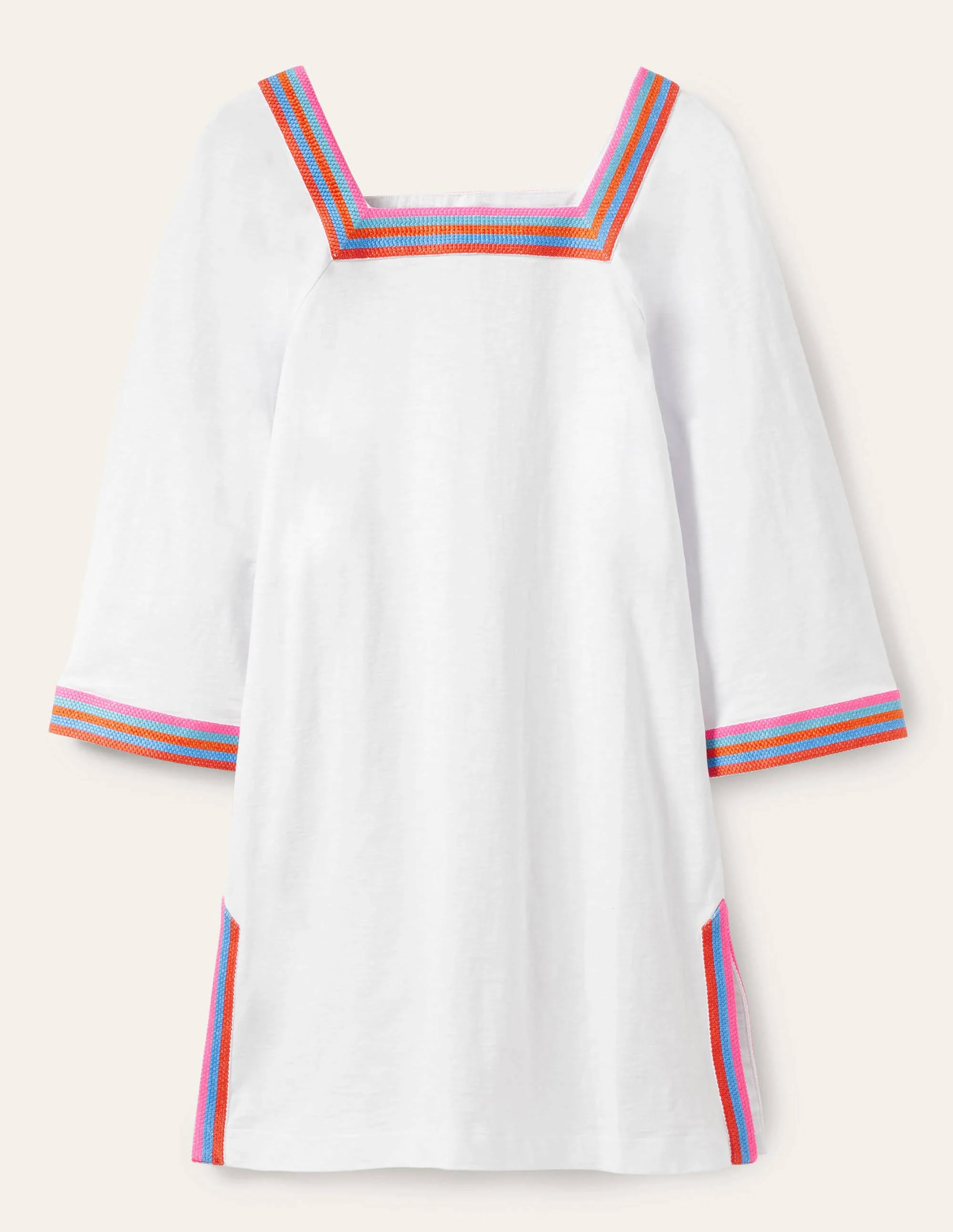 Embroidered Jersey Tunic-White - Image 5