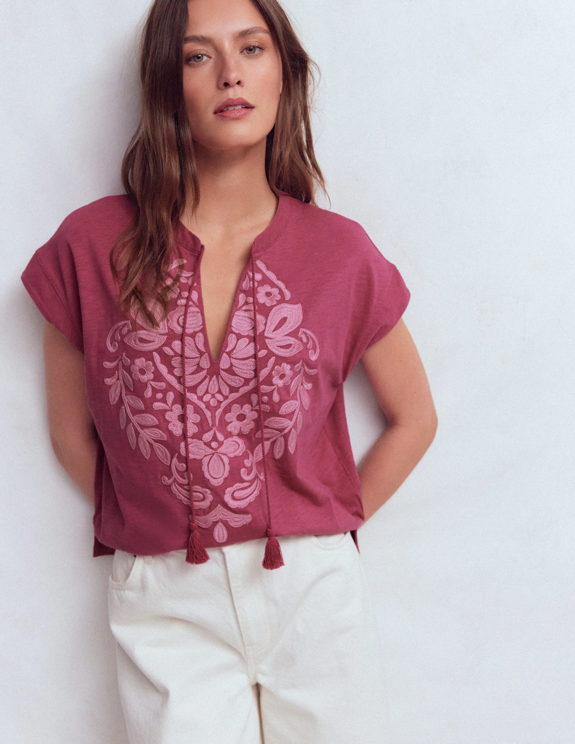 Embroidered Notch T-Shirt-Malaga, Orchid Smoke Emb - Image 3