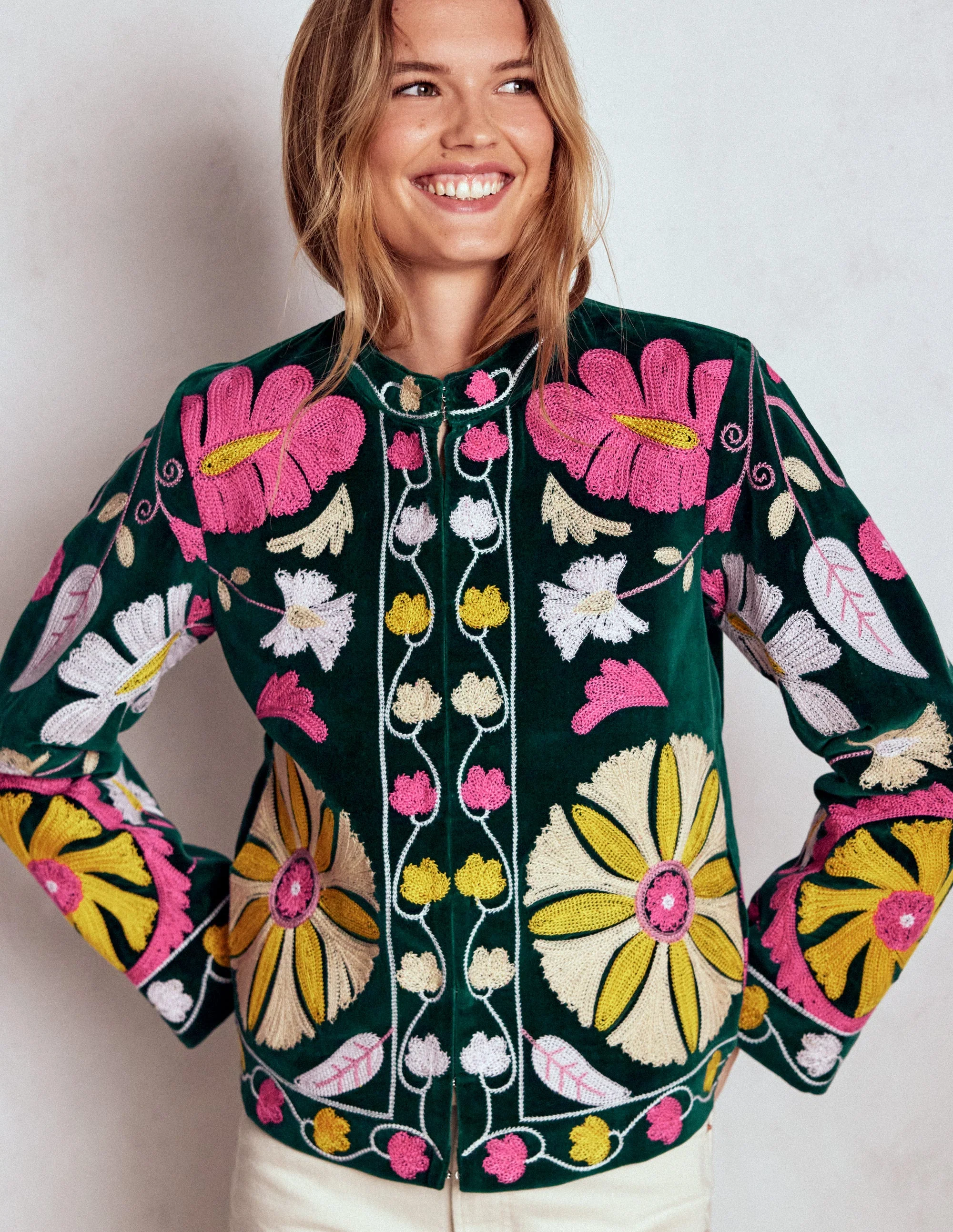 Embroidered Souvenir Jacket-Emerald Night Embroidery - Image 6