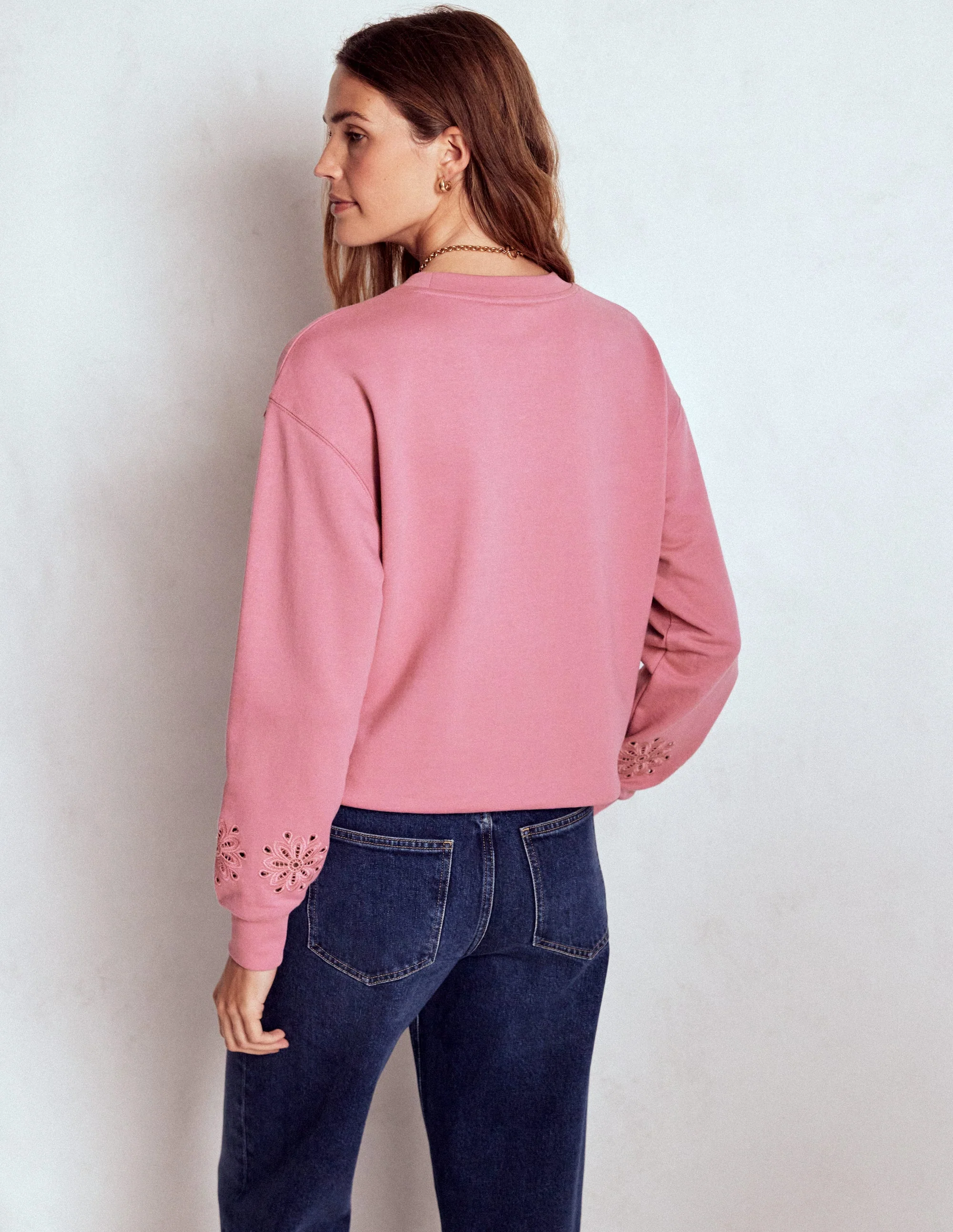 Emi Cutwork Sweatshirt-Pink Heather - Image 3