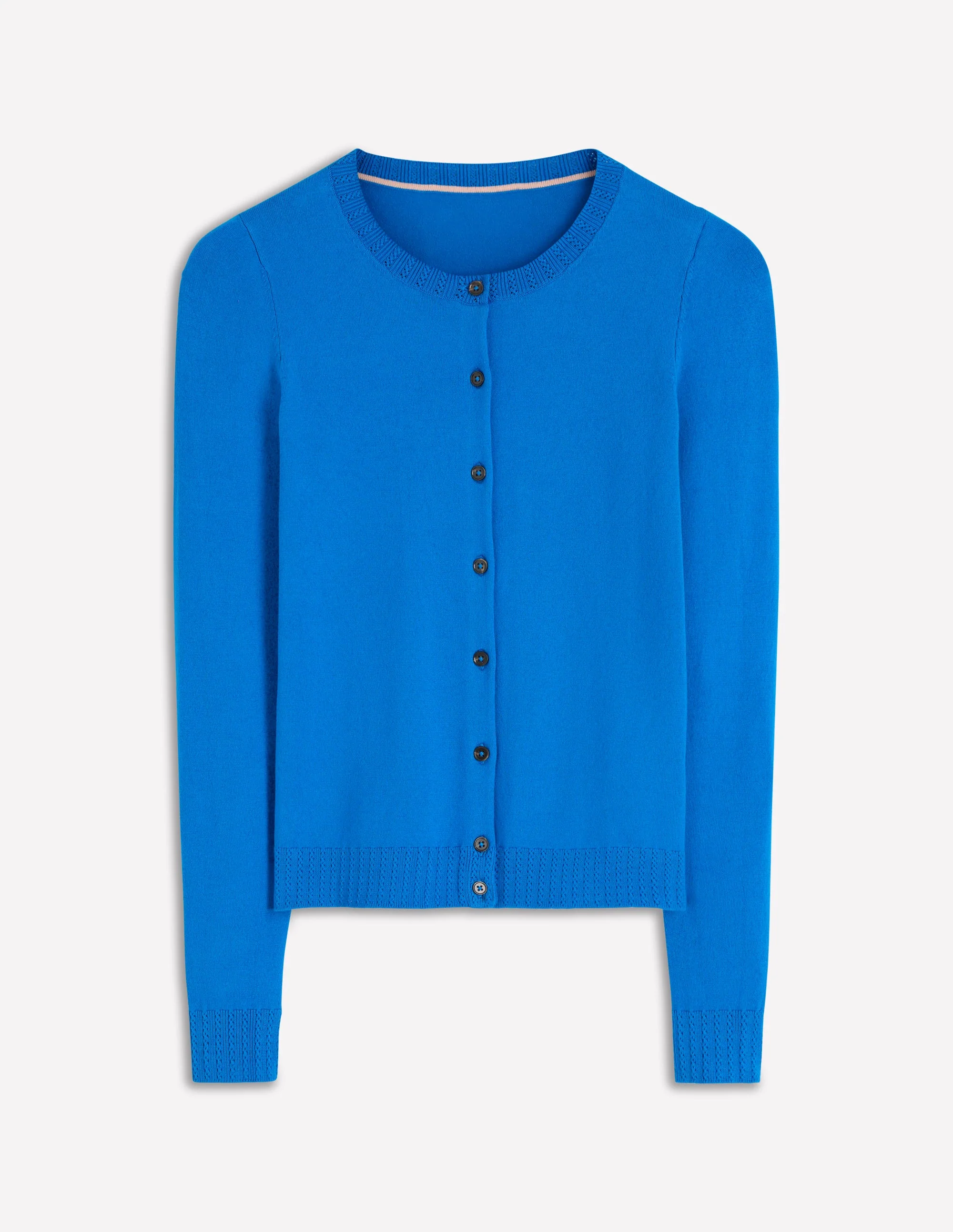 Emilia Cotton Crew Cardigan-Kingfisher Blue - Image 4