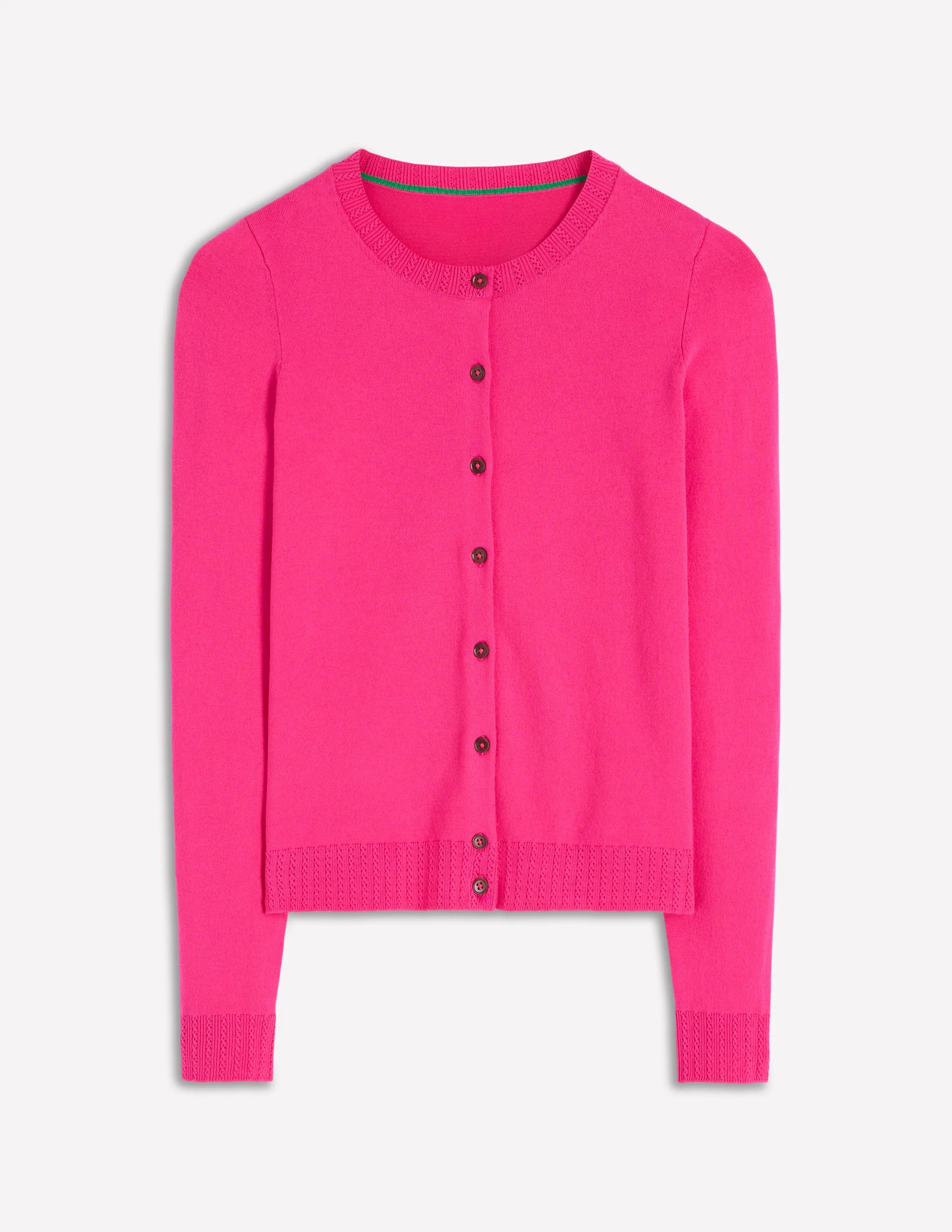 Emilia Cotton Crew Cardigan-Pink Peony - Image 5