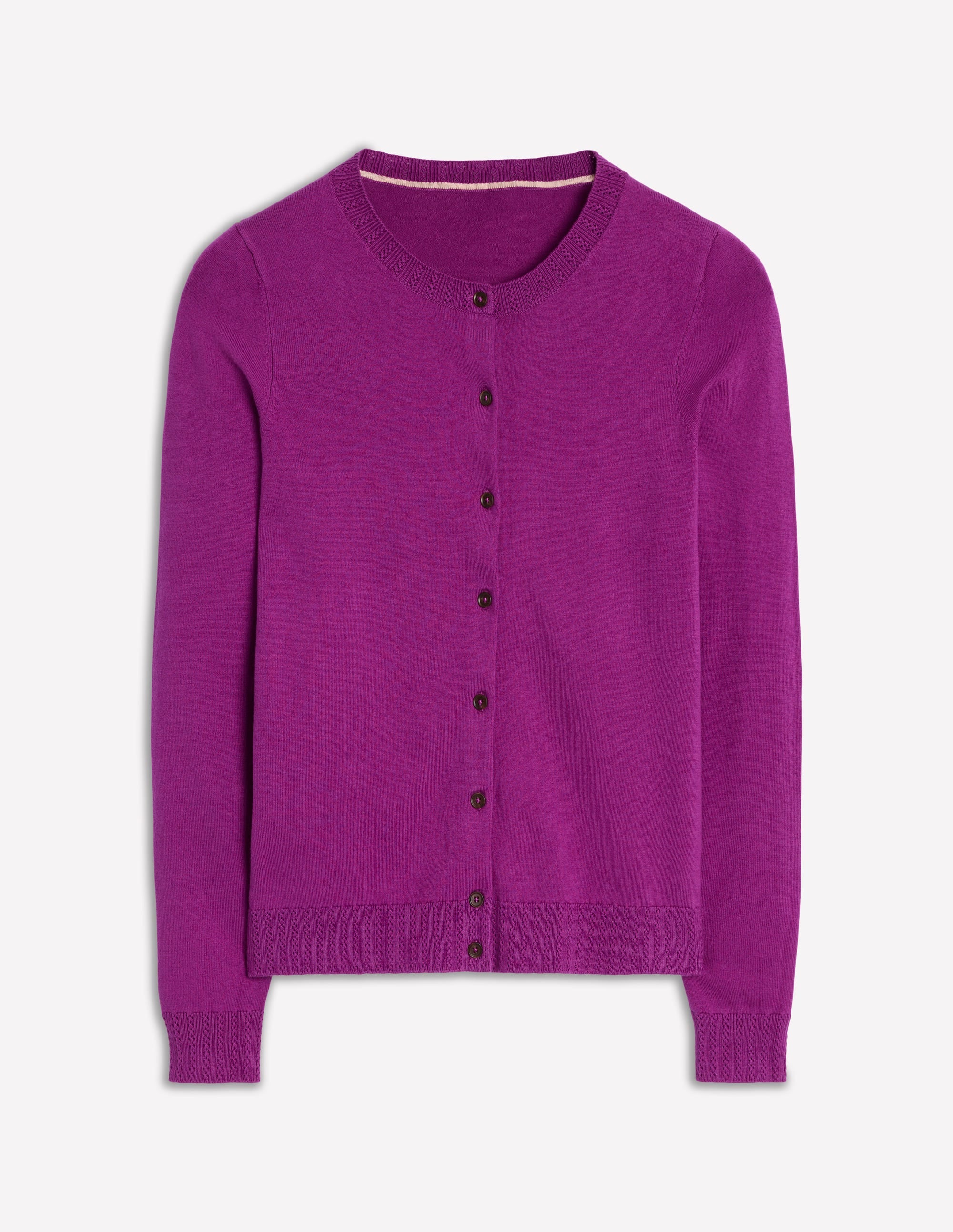 Emilia Cotton Crew Cardigan-Regal Purple - Image 7