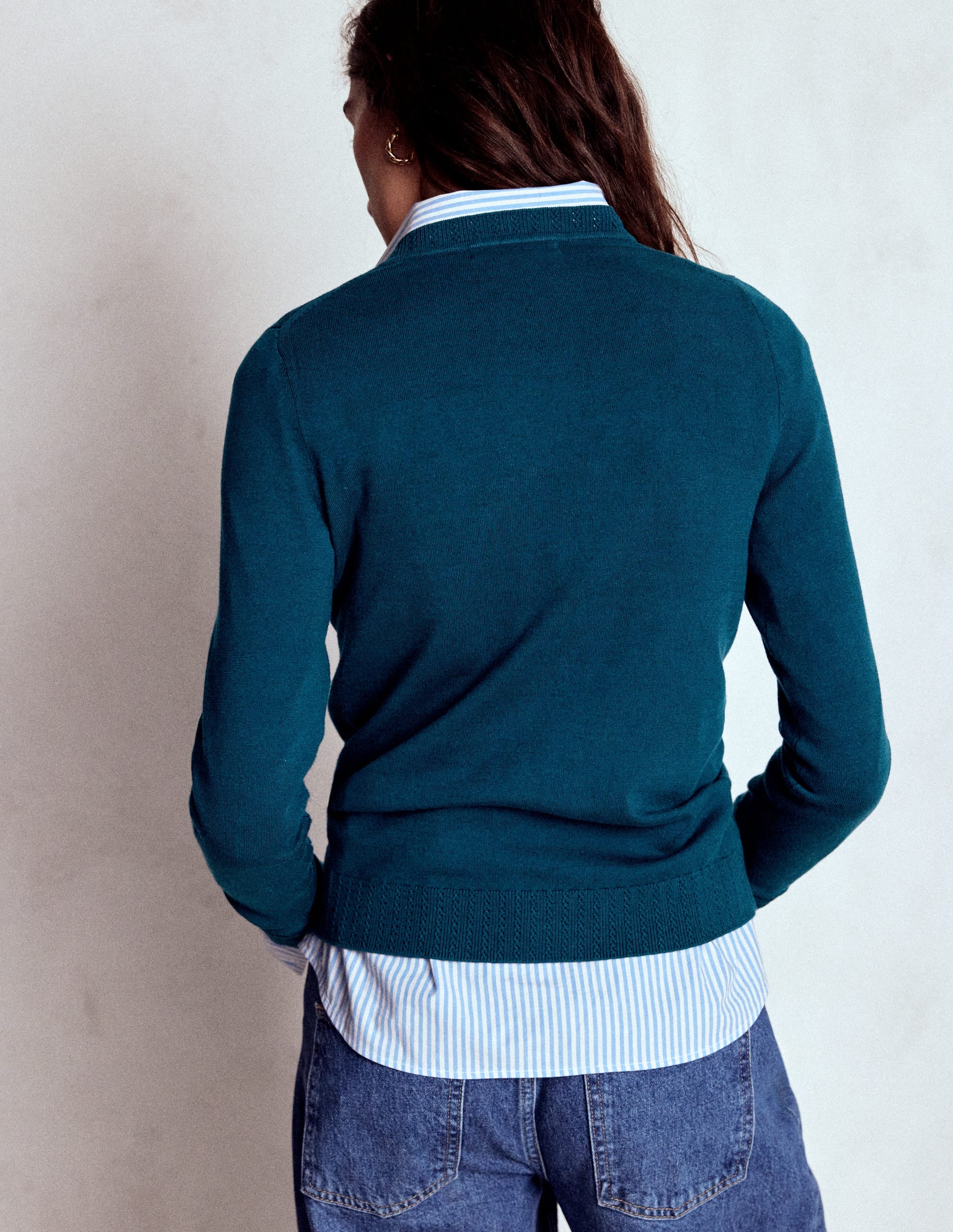 Emilia Cotton Crew Jumper-Harbour Blue - Image 3