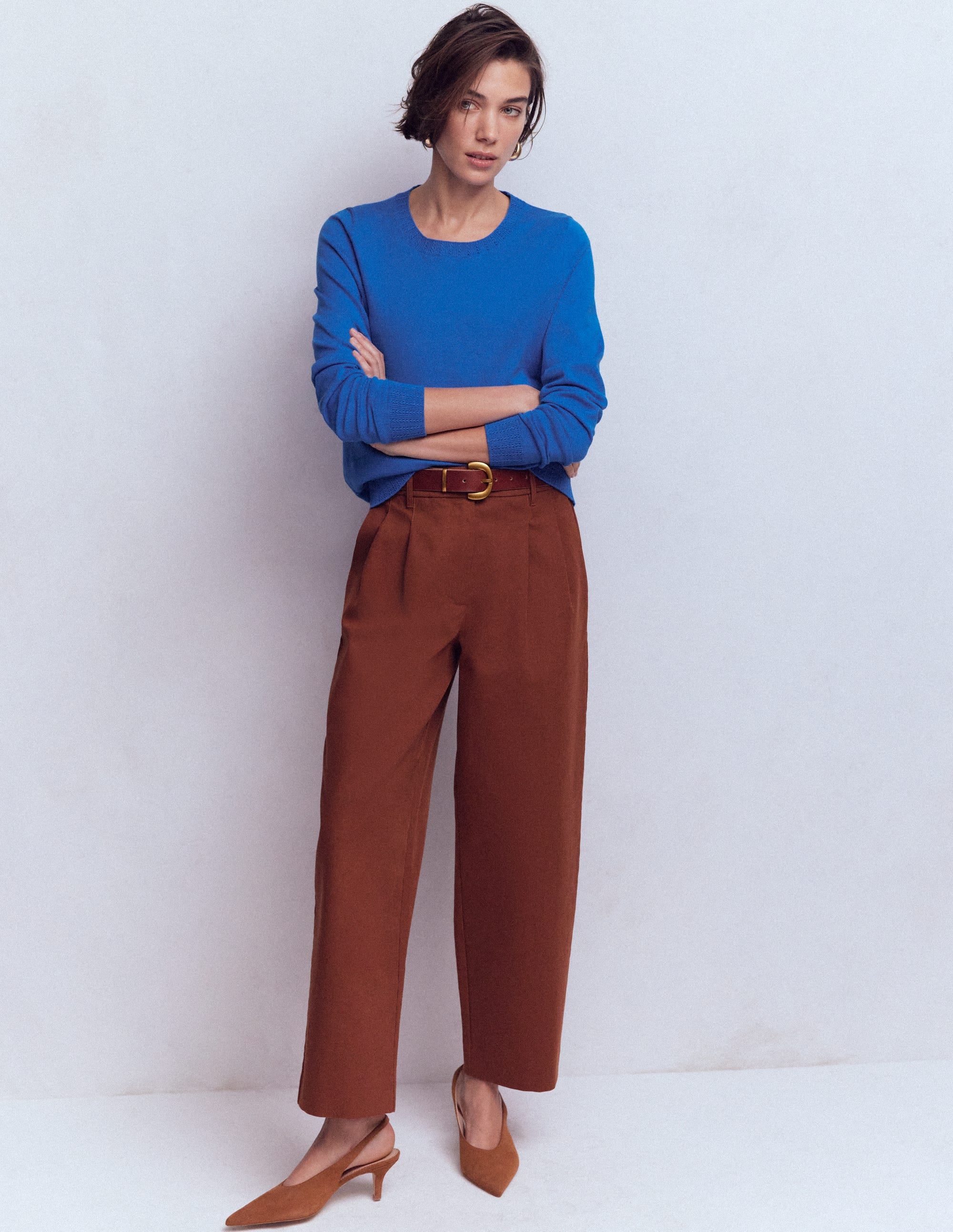 Emilia Cotton Crew Jumper-Kingfisher Blue - Image 4