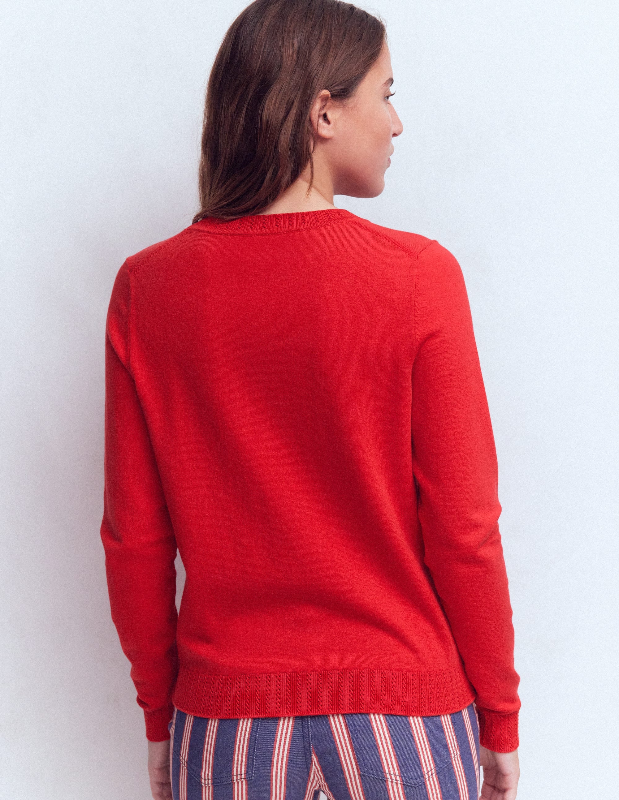 Emilia Cotton Crew Jumper-Merida Red - Image 3