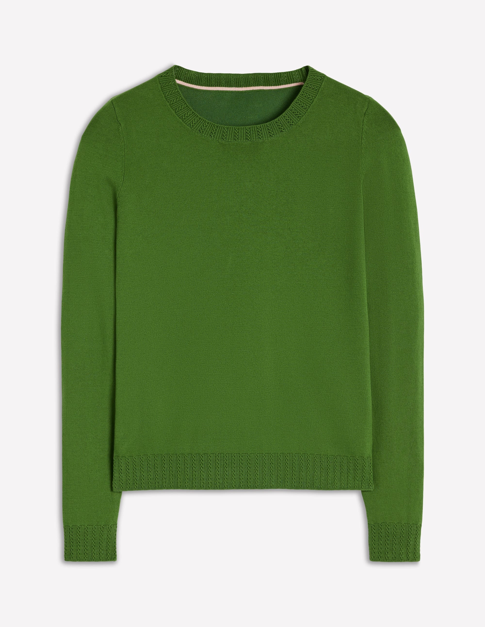 Emilia Cotton Crew Jumper-Promenade Green - Image 4