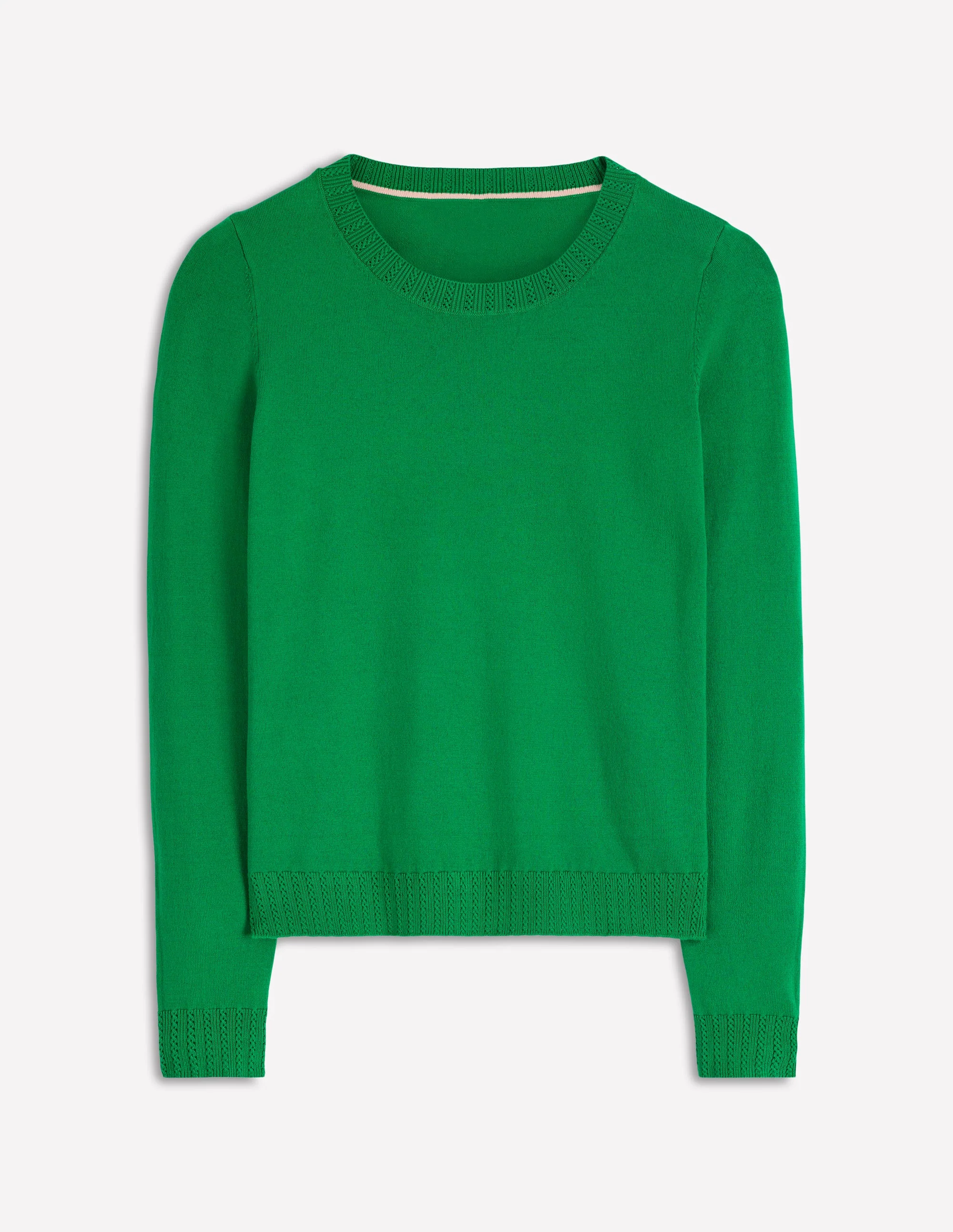 Emilia Cotton Crew Jumper-Rich Emerald - Image 5