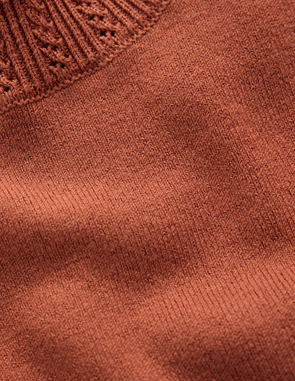 Emilia Cotton Crew Jumper-Roasted Chestnut Brown - Image 6