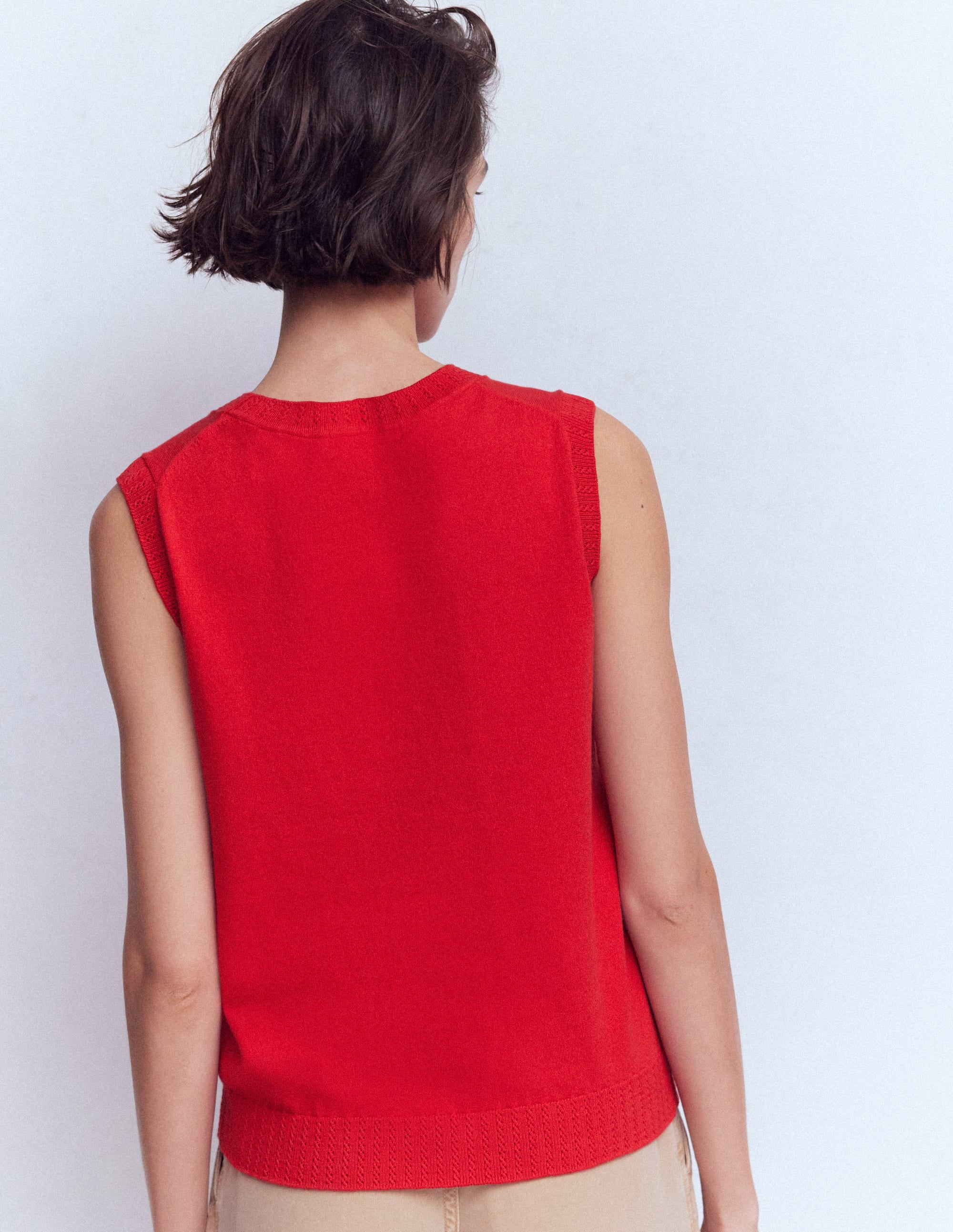 Emilia Cotton Crew Neck Tank-Merida Red - Image 3