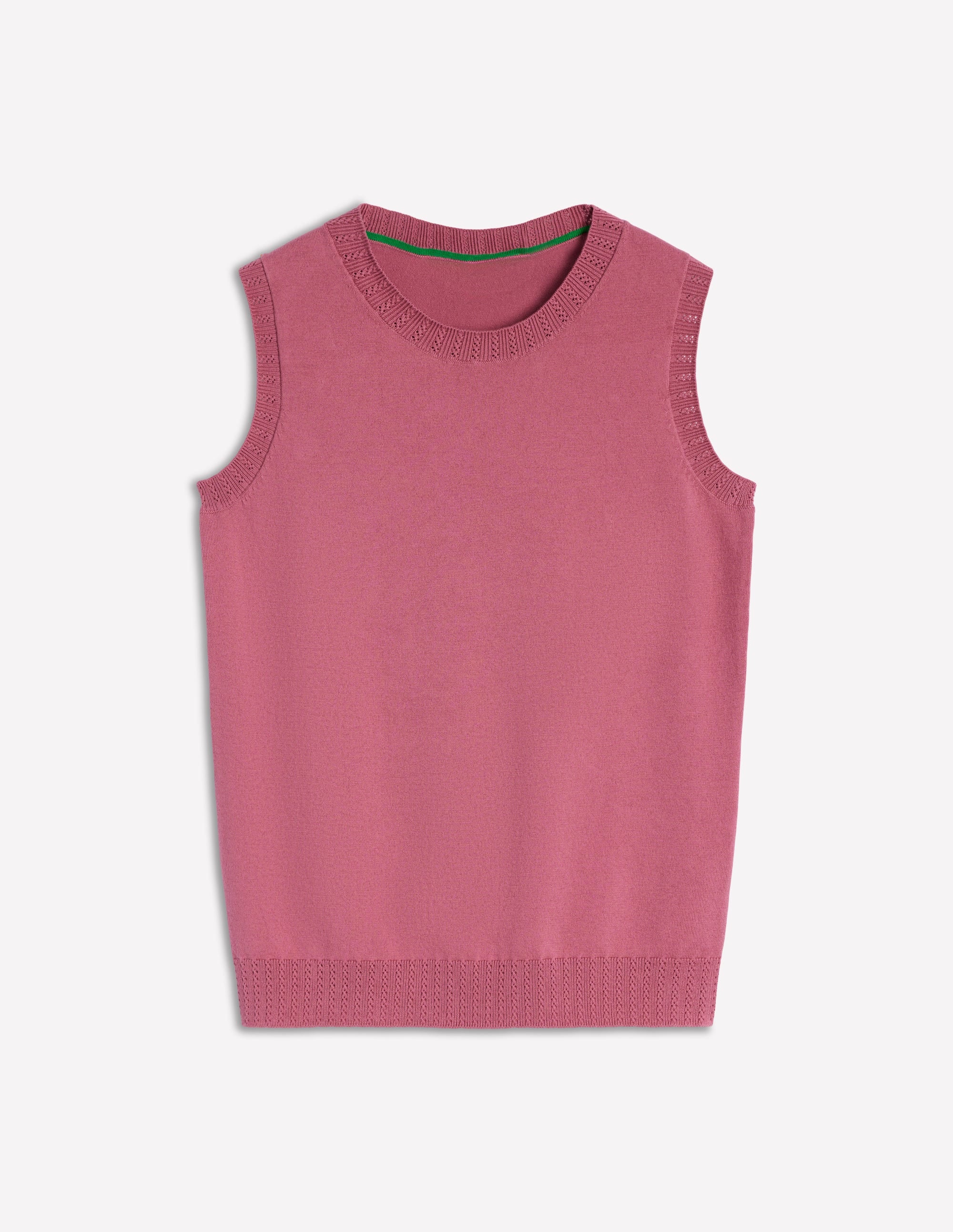 Emilia Cotton Crew Neck Tank-Pink Heather - Image 6
