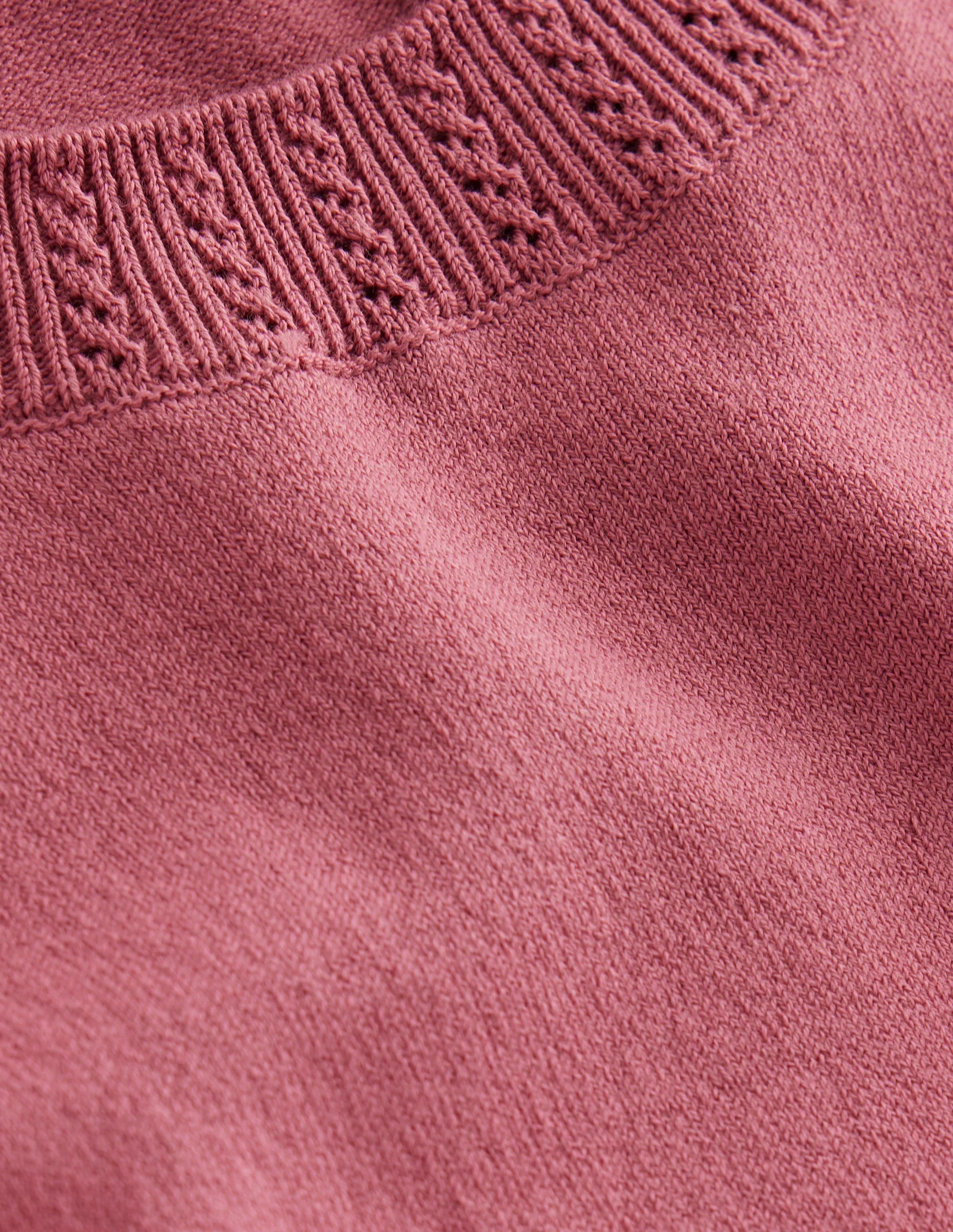 Emilia Cotton Crew Neck Tank-Pink Heather - Image 7
