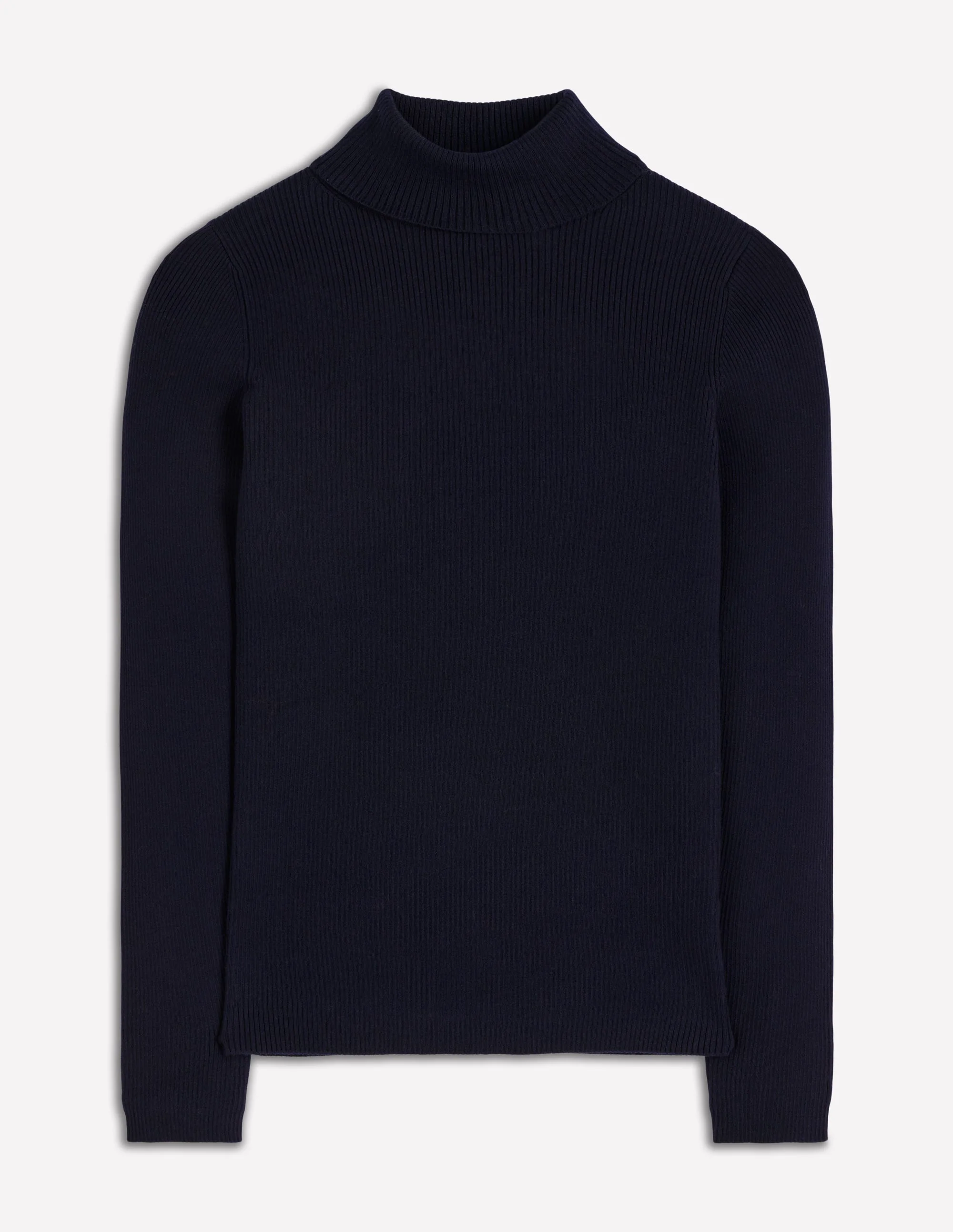 Emilia Cotton Roll Neck Jumper-Navy - Image 6