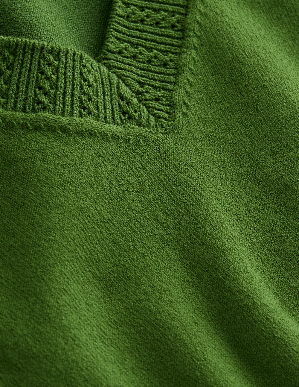 Emilia Cotton V-Neck Jumper-Promenade Green - Image 7