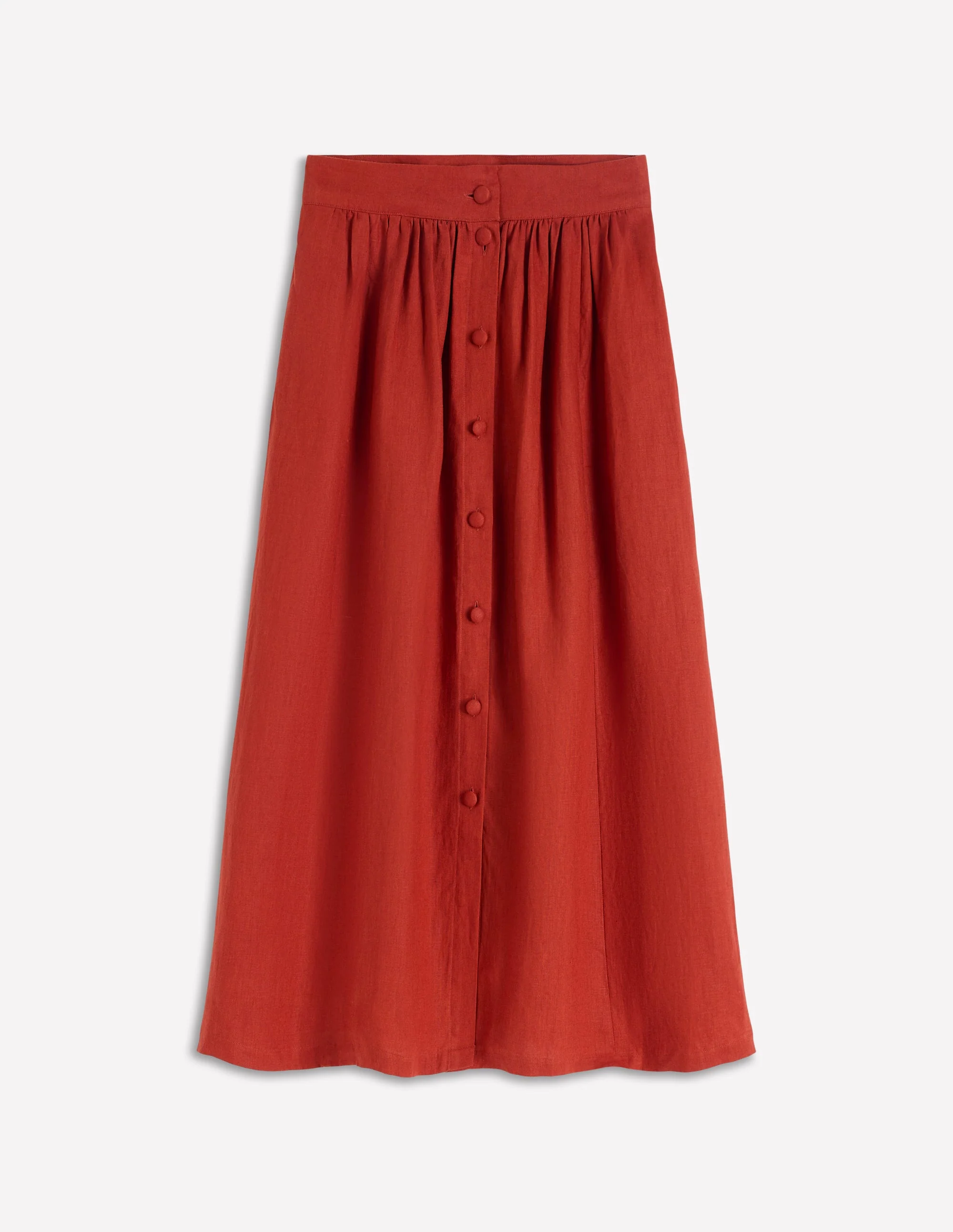 Emma Linen Skirt-Burnt Orange - Image 6