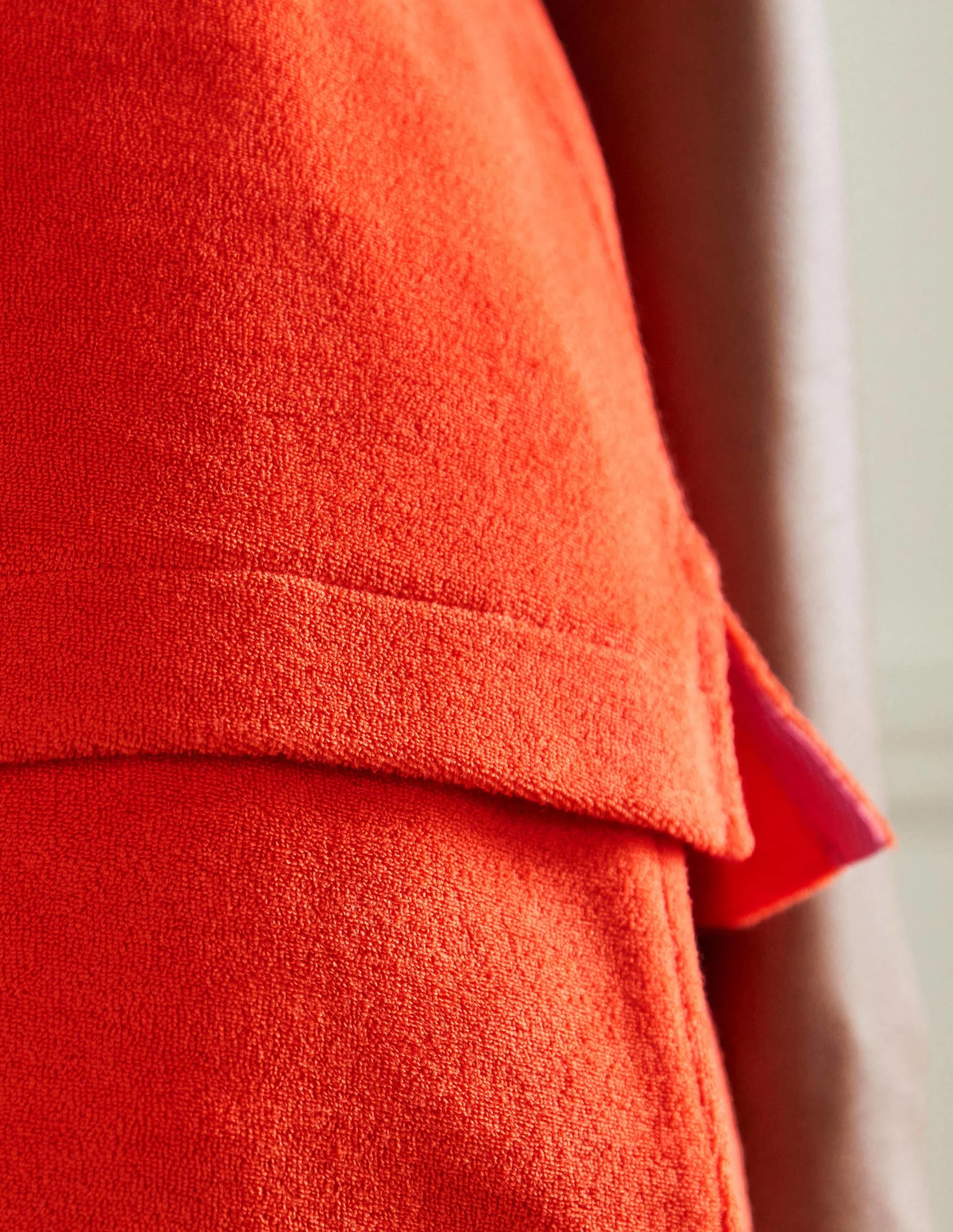 Erica Towelling Crew Neck Top-Bright Papaya - Image 2