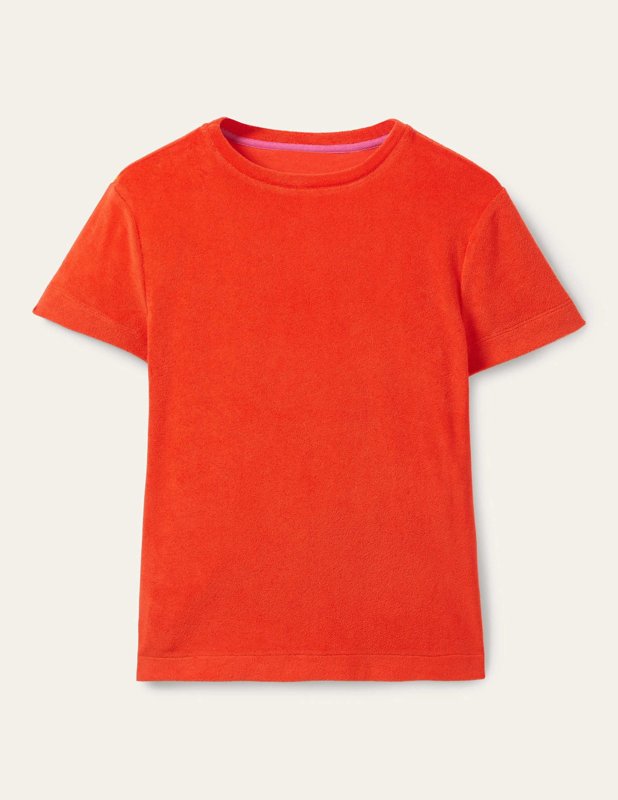 Erica Towelling Crew Neck Top-Bright Papaya - Image 6