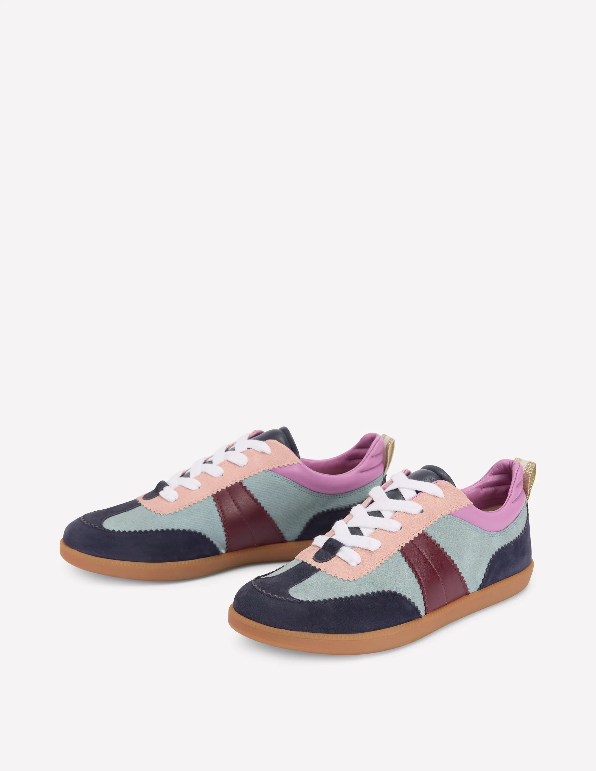 Erin Retro Tennis Trainers-Cord Colourblock - Image 3