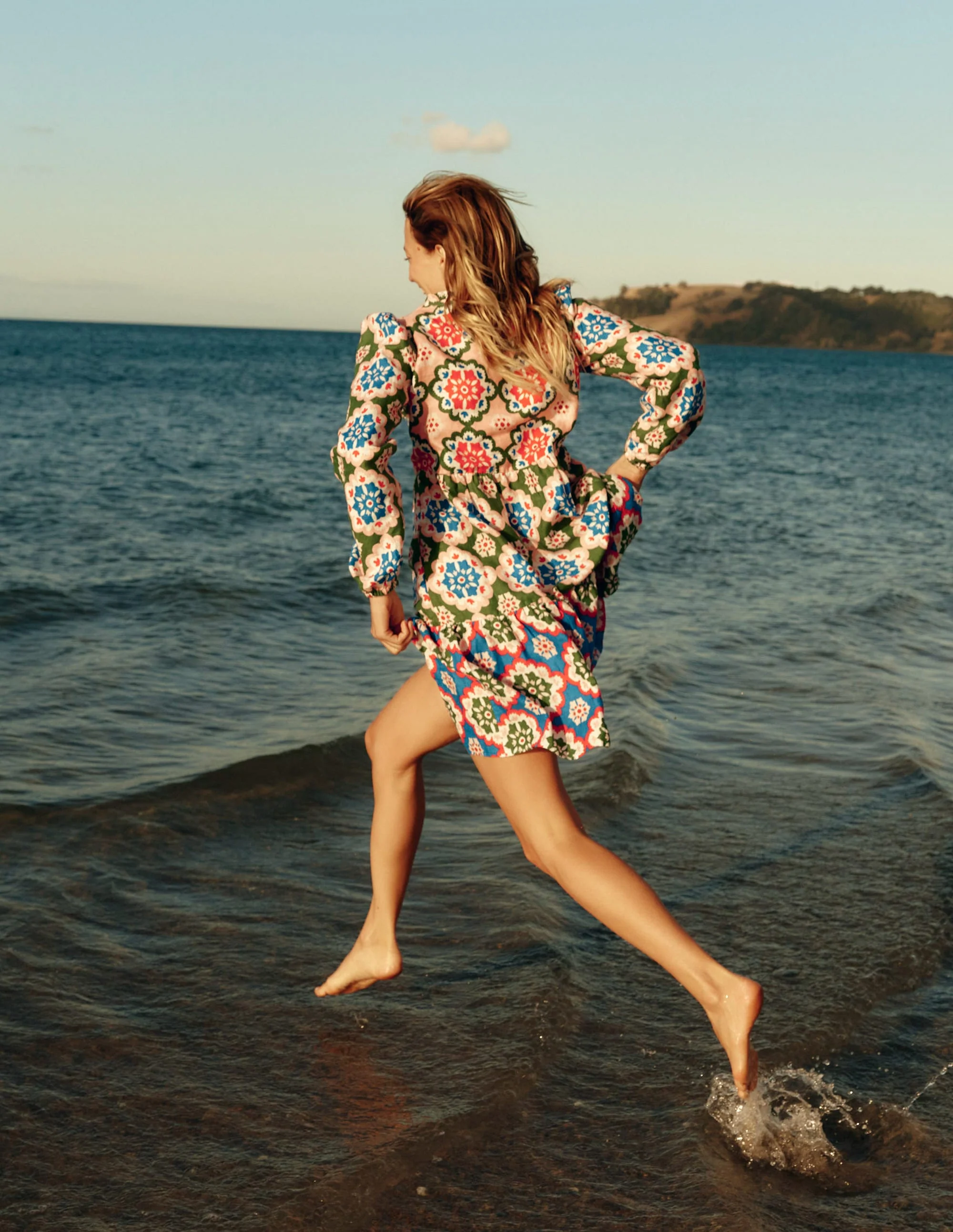 Esme Linen Mini Dress-Multi, Bloom Geo - Image 2